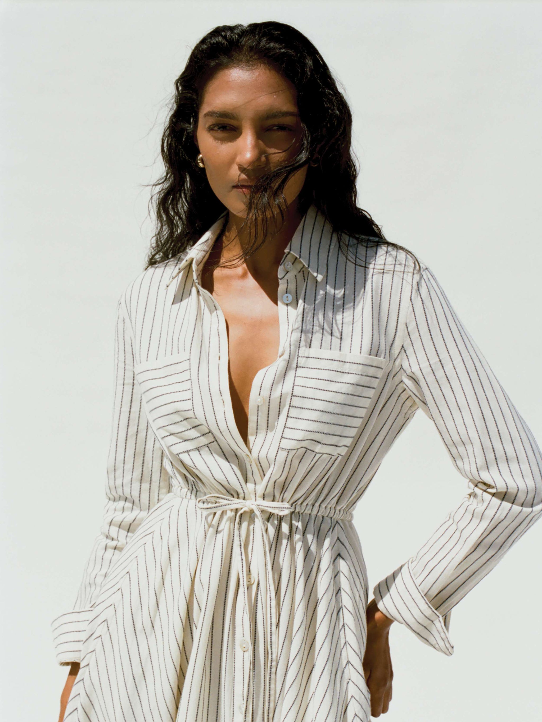 long sleeve striped dress Catalina Shirtdress - Ocean Mist Stripe