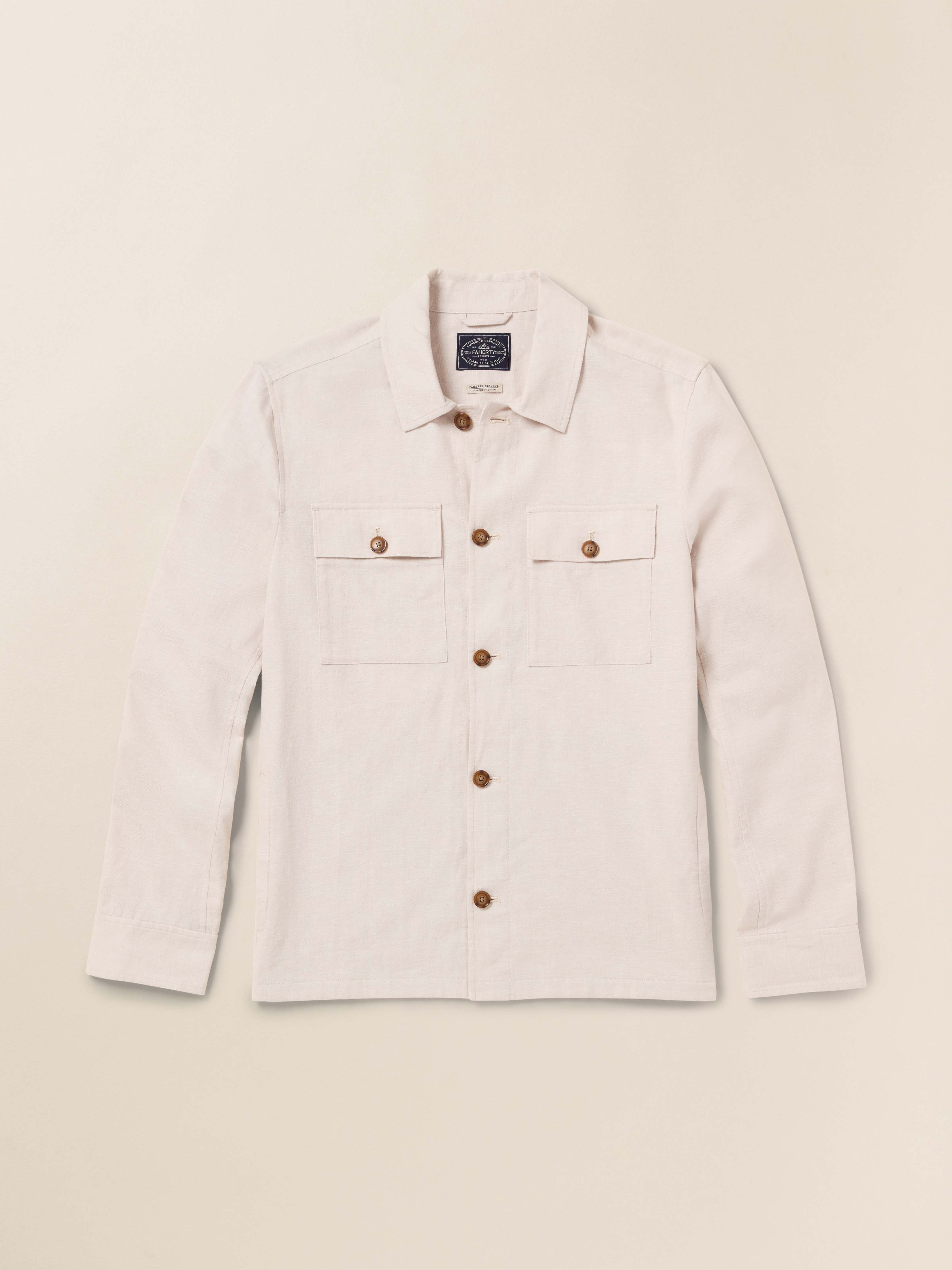 Movement™ Linen Shirt Jacket - Dorset Sand