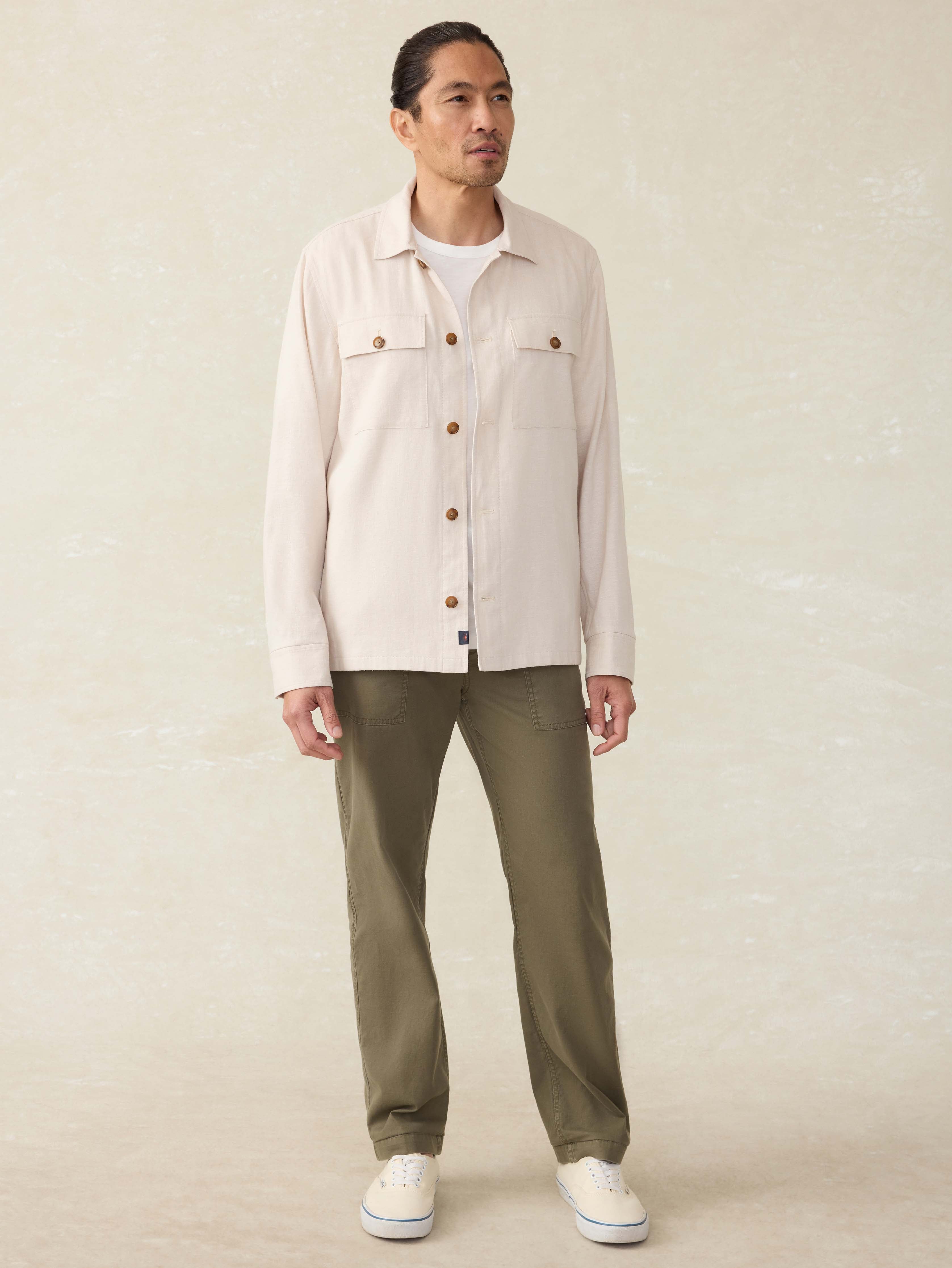 Movement™ Linen Shirt Jacket - Dorset Sand