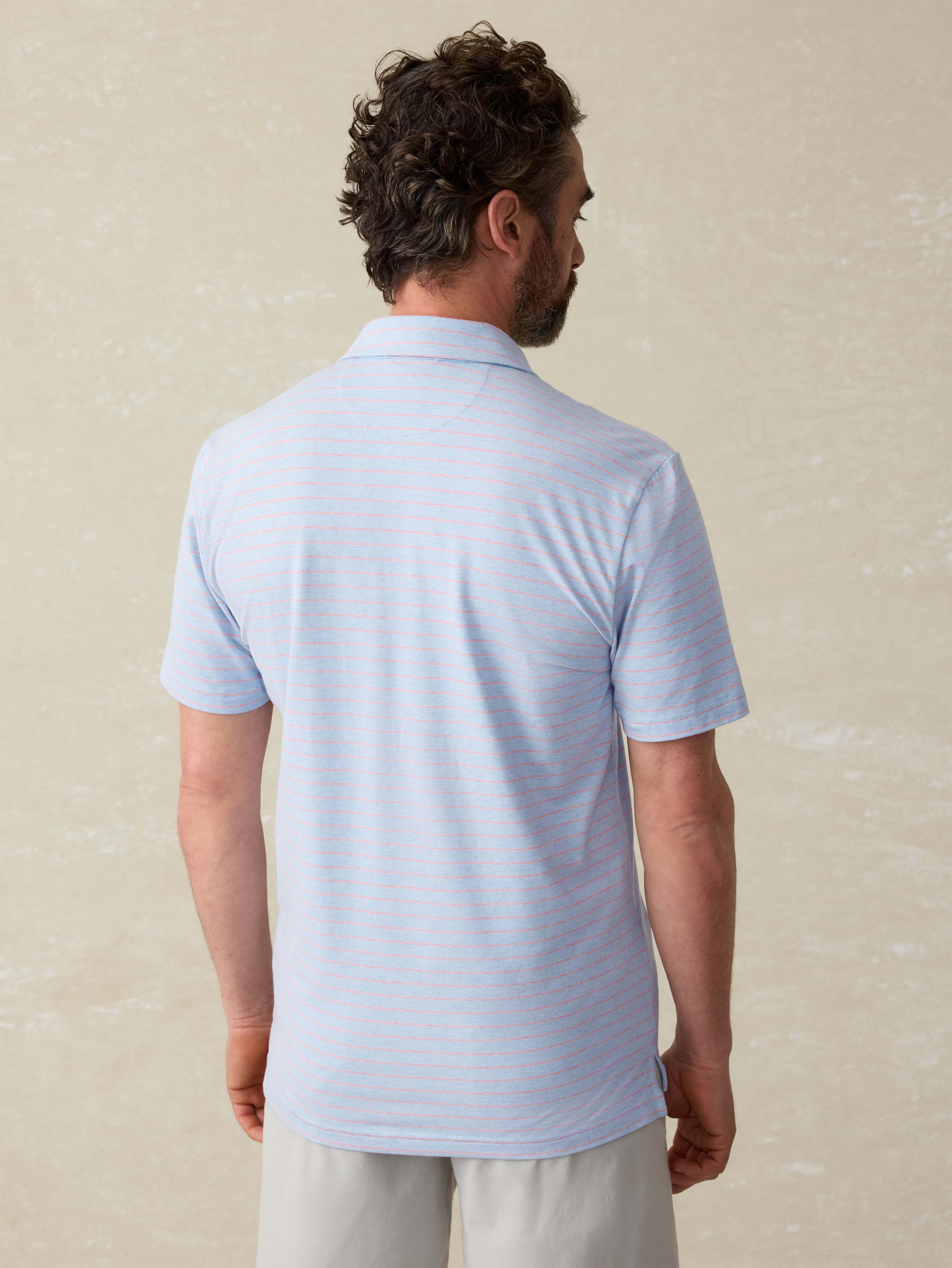 Short Sleeve Movement Polo Shirt - Vista View Stripe