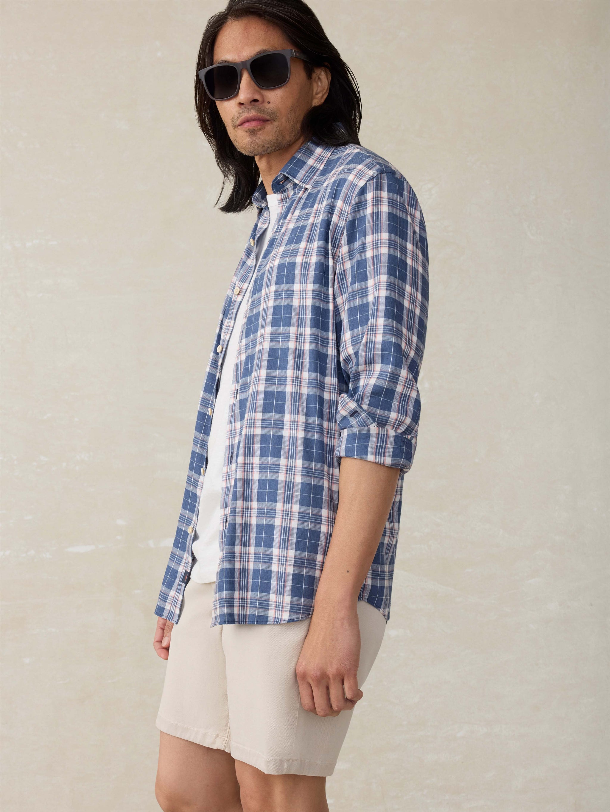 Faherty Movement Monterrey Sport Shirt - Midnight Cloud Plaid
