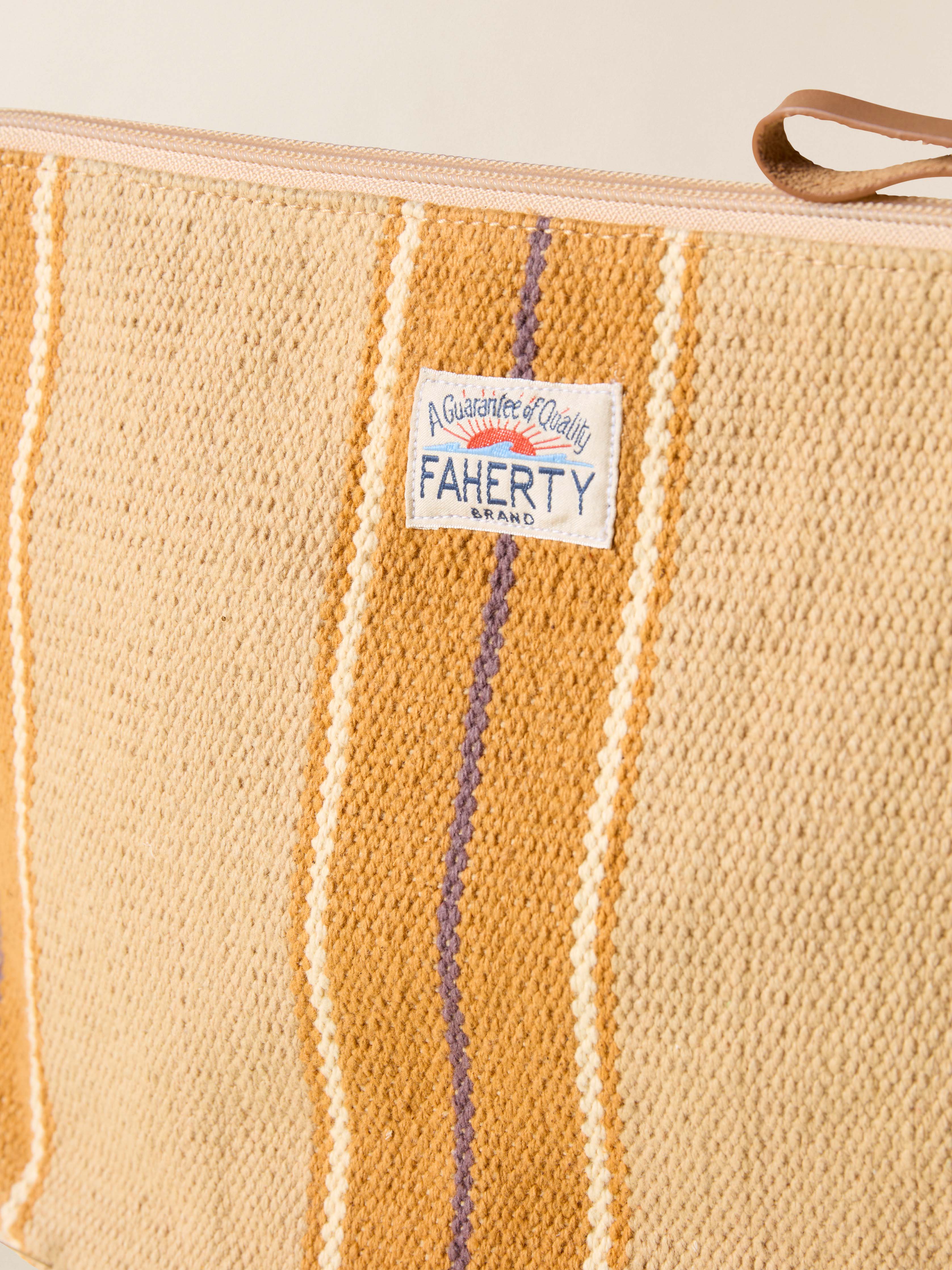 Surf Stripe Zip Pouch - Khaki