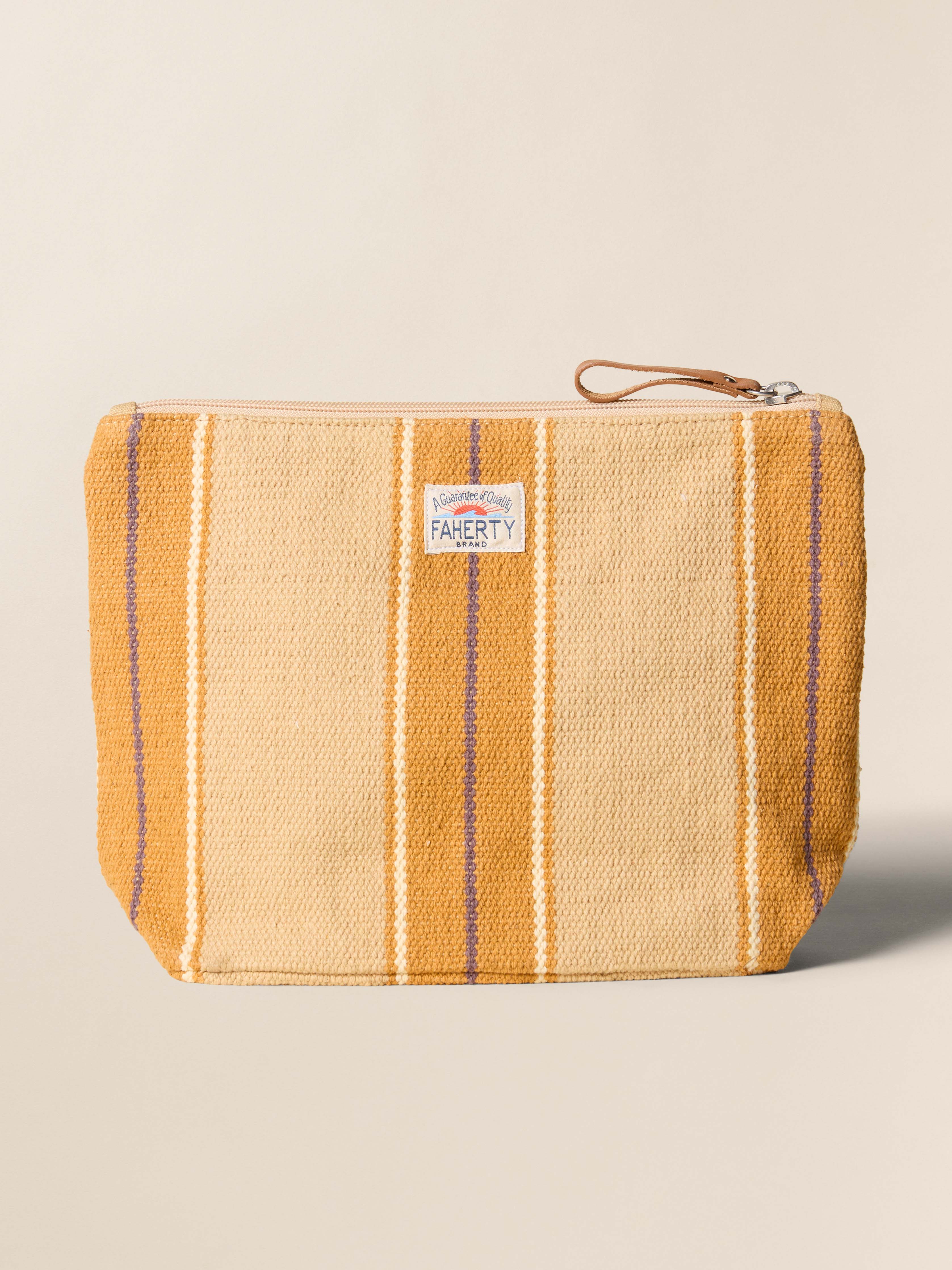 Surf Stripe Zip Pouch - Khaki
