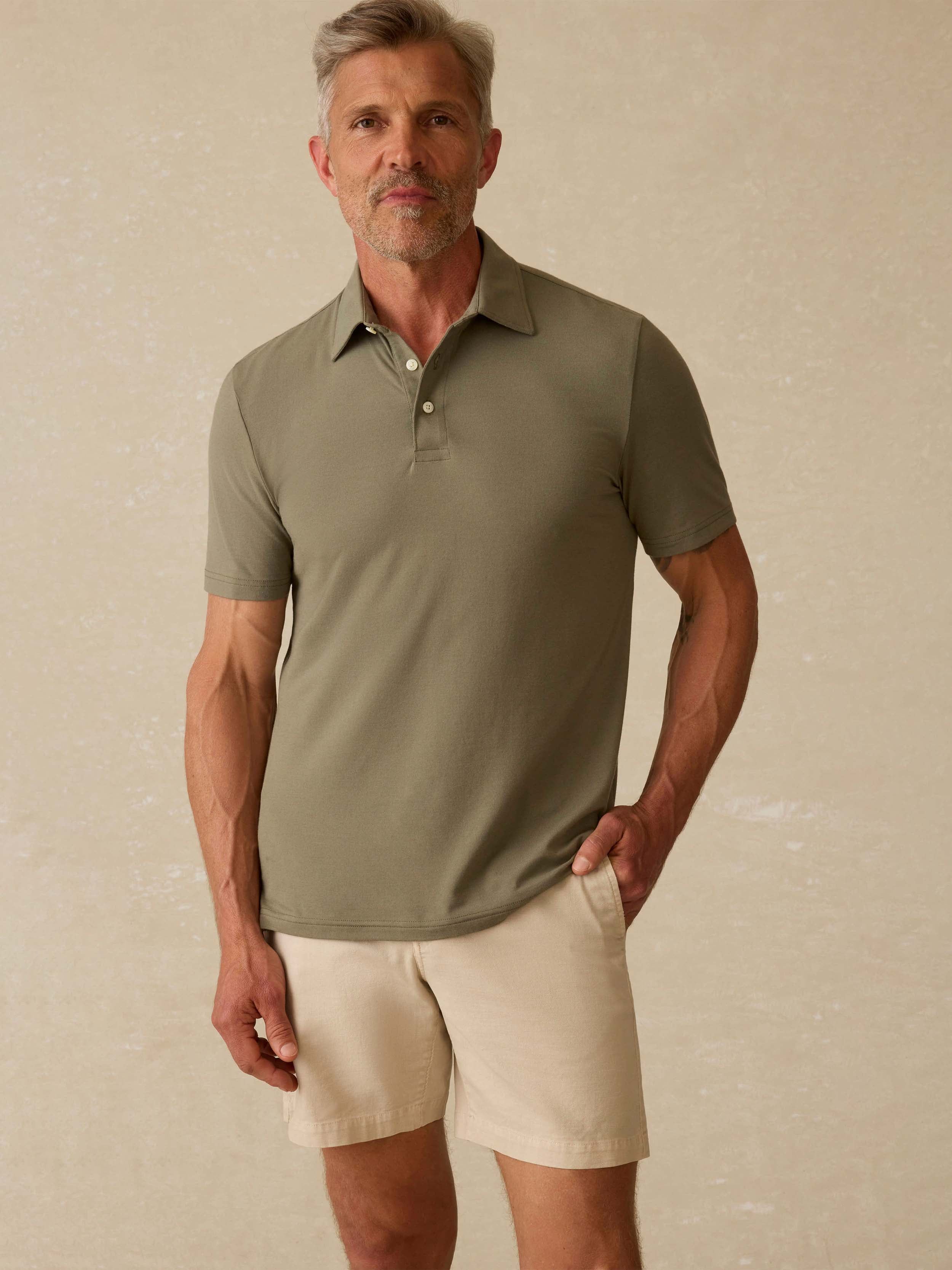 Short-Sleeve Movement™ Polo Shirt - Olive Pine Feeder
