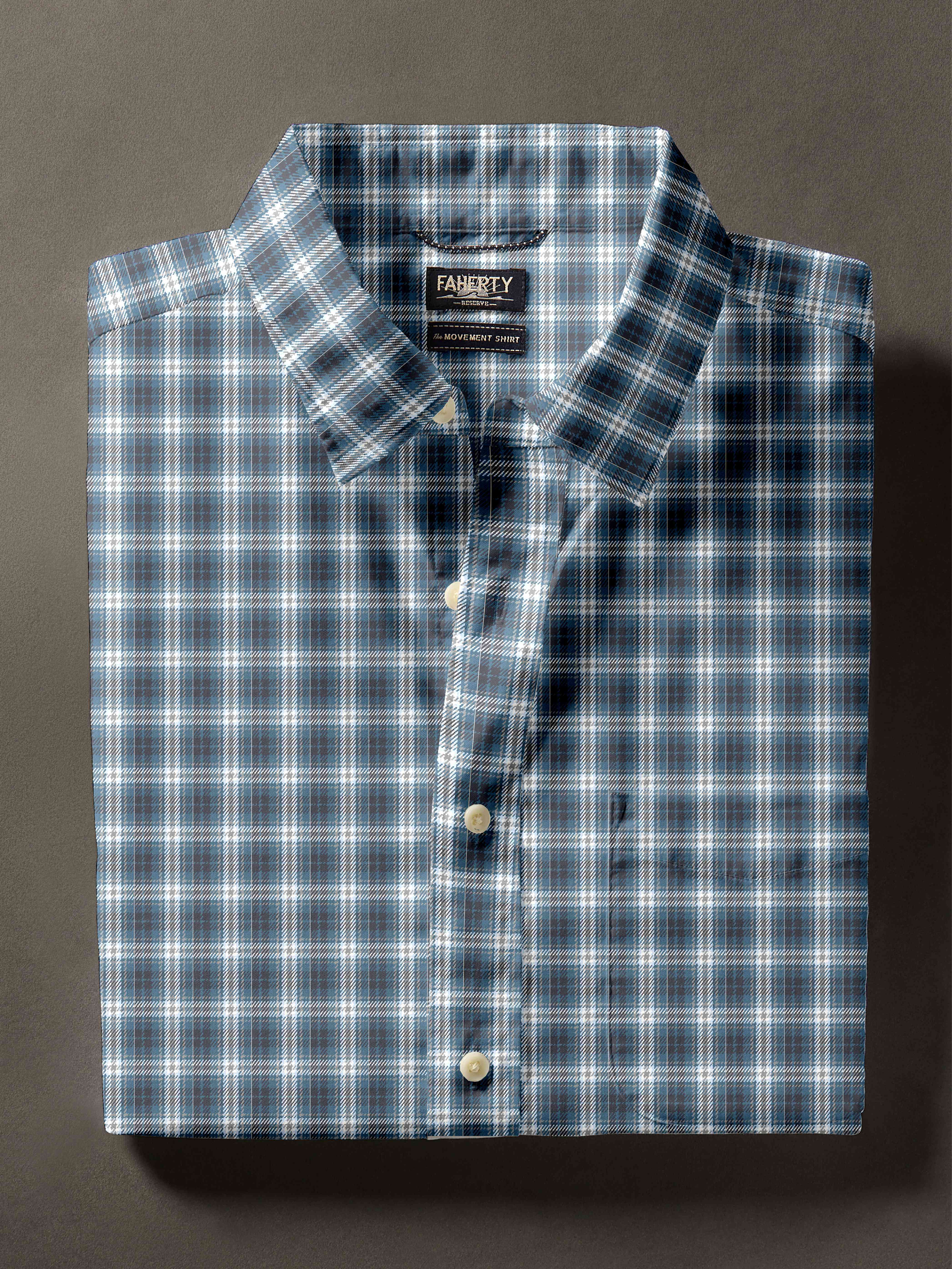 The Movement™ Shirt - Azure Night Plaid | Faherty Brand