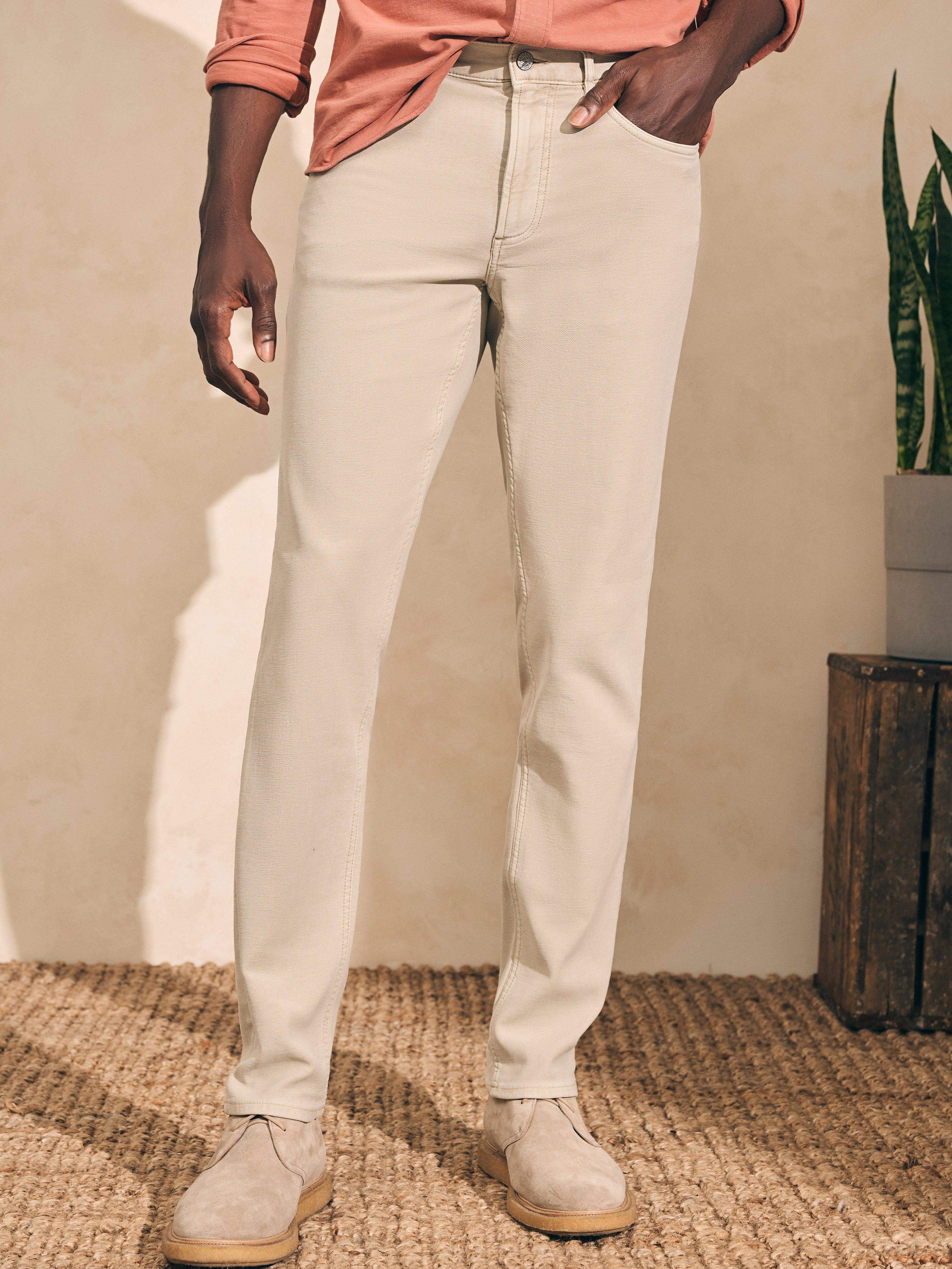 Stretch Terry 5-Pocket Pant (30" Inseam) - Stone