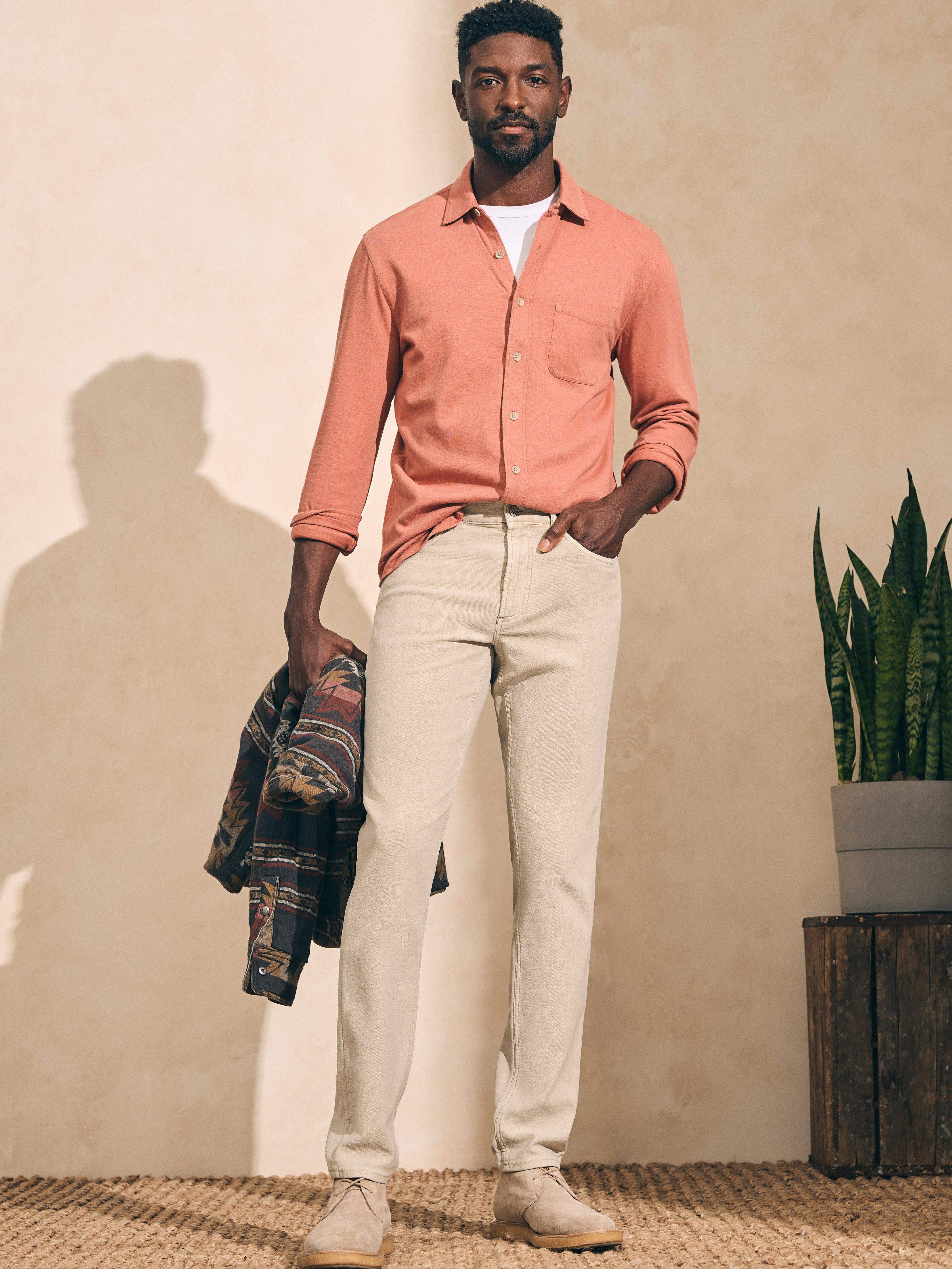 Stretch Terry 5-Pocket Pant (30" Inseam) - Stone