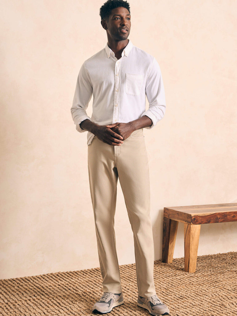 Stretch Terry 5-Pocket Athletic Fit Pant - Stone