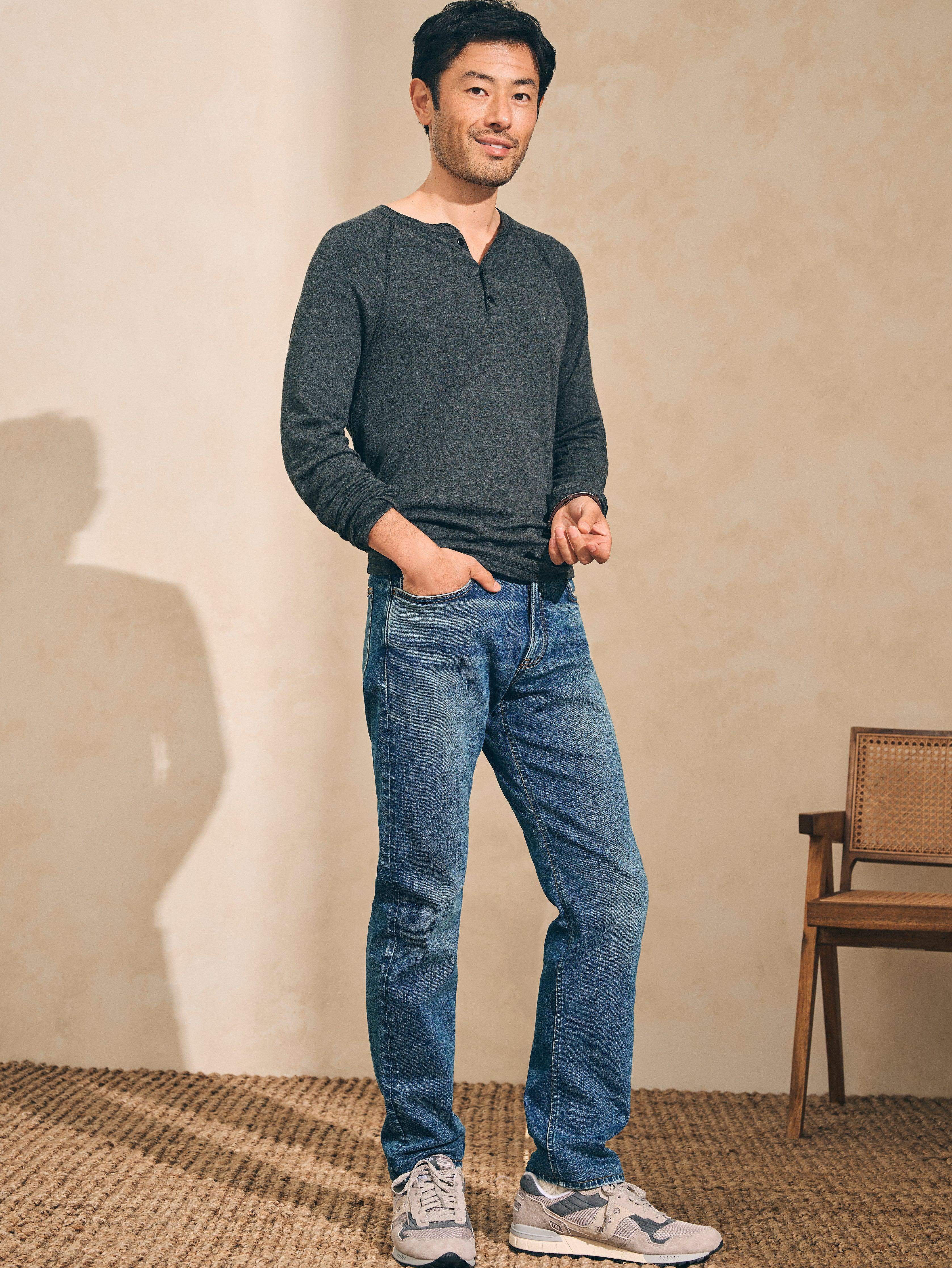 Long-Sleeve Newport Cloud Henley (Tall) - Charcoal Heather