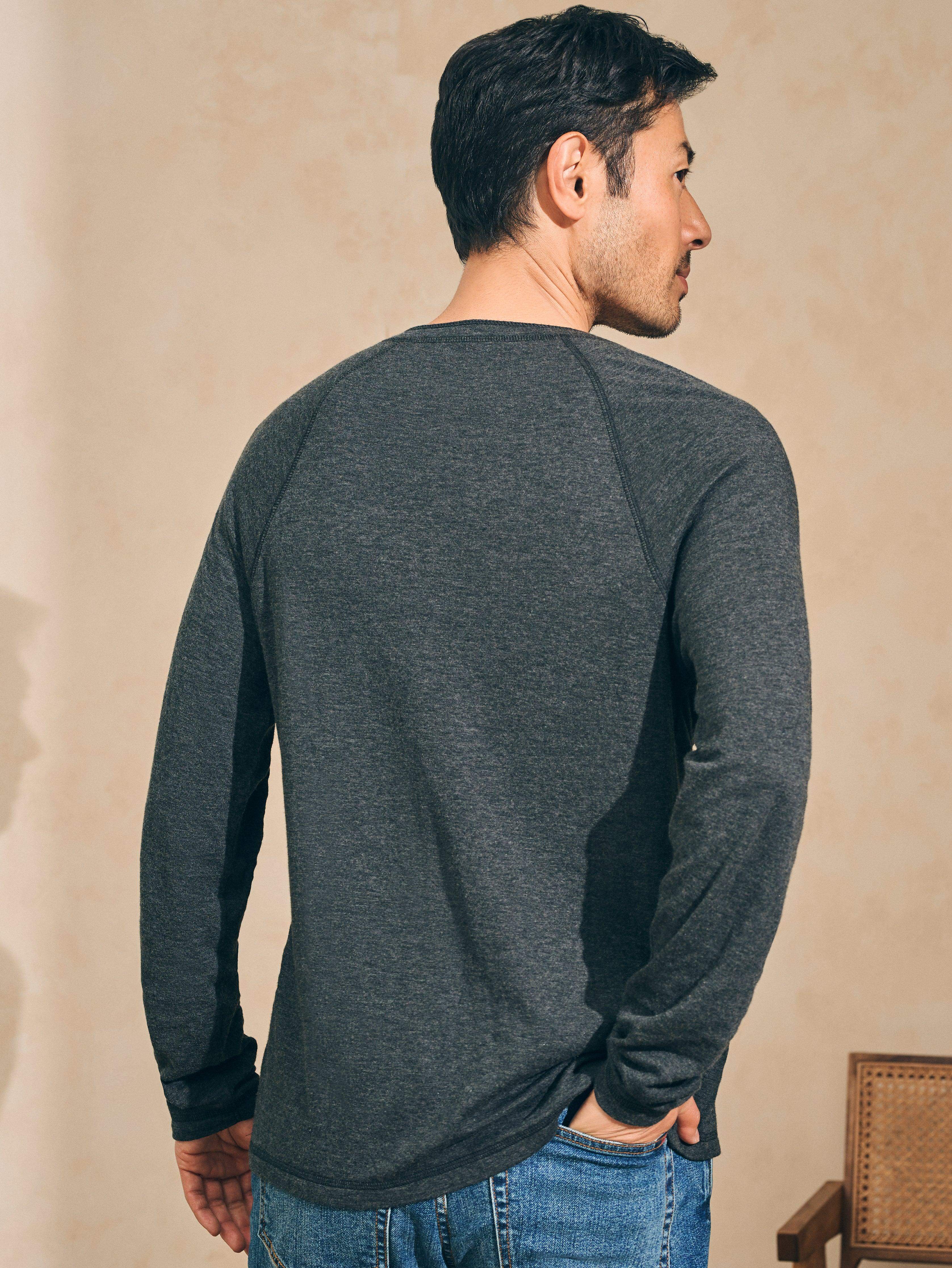 Long-Sleeve Newport Cloud Henley - Charcoal Heather