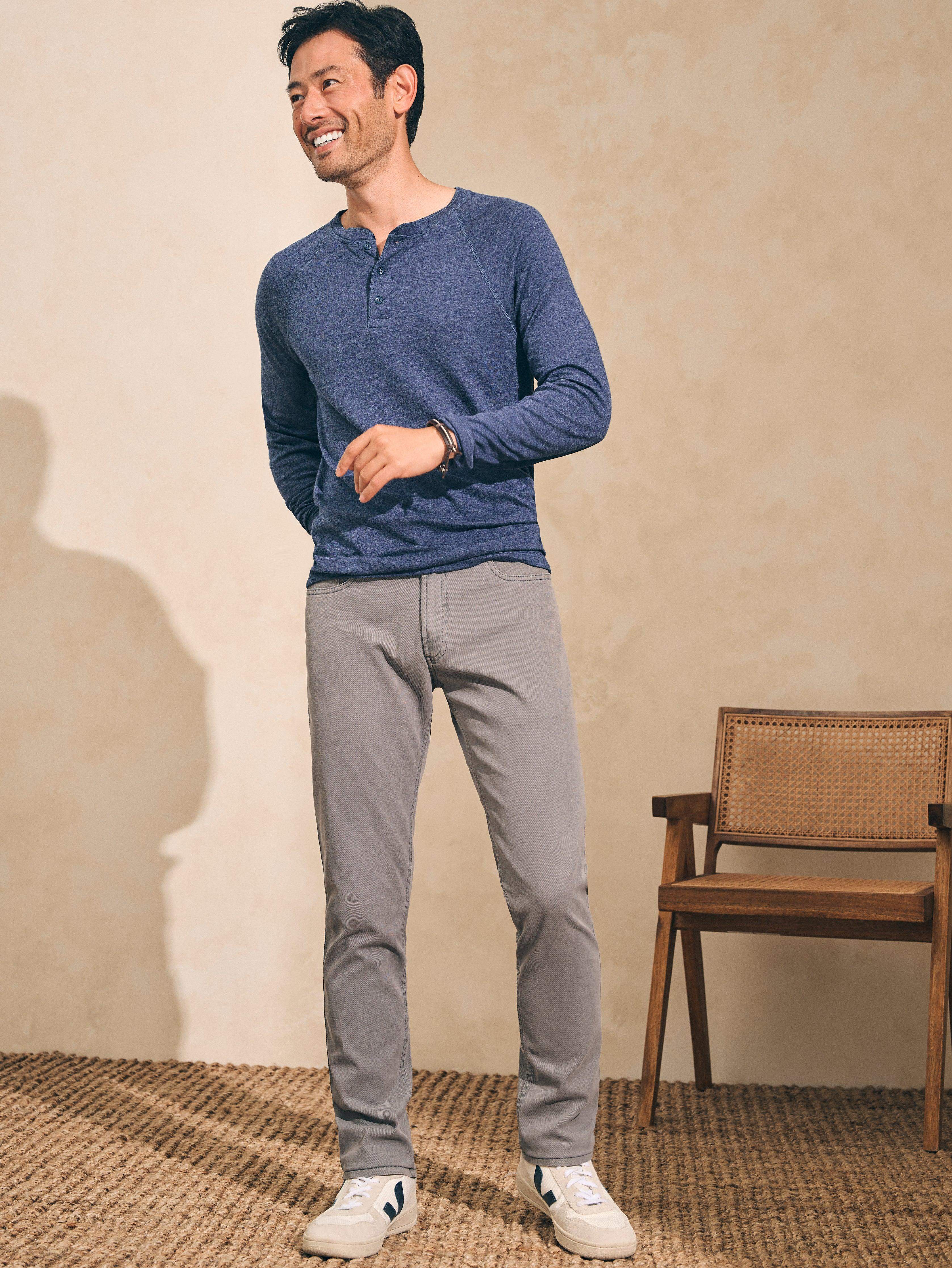 Long-Sleeve Newport Cloud Henley - Navy Heather