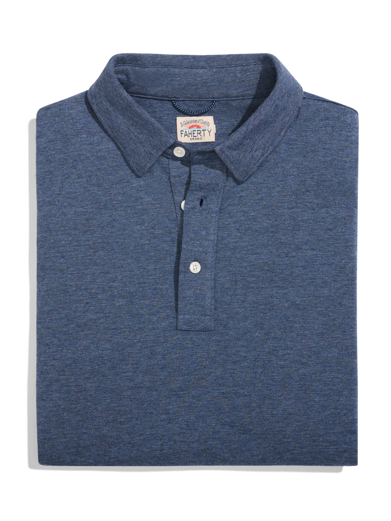 Navy melange polo shirt