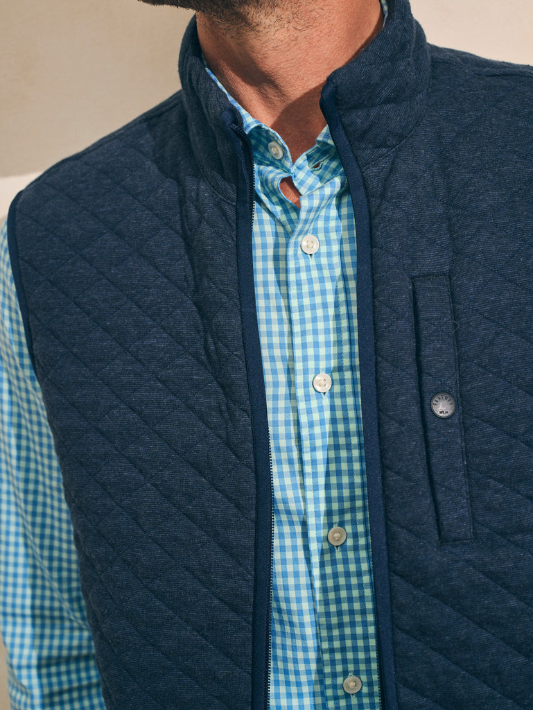 Epic Quilted Fleece Vest - Navy Melange