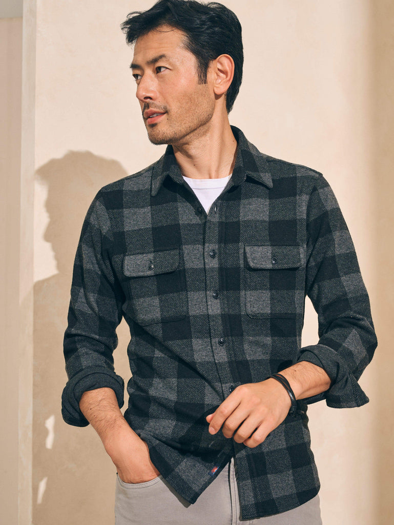 Legend™ Sweater Shirt - Charcoal Black Buffalo | Faherty Brand