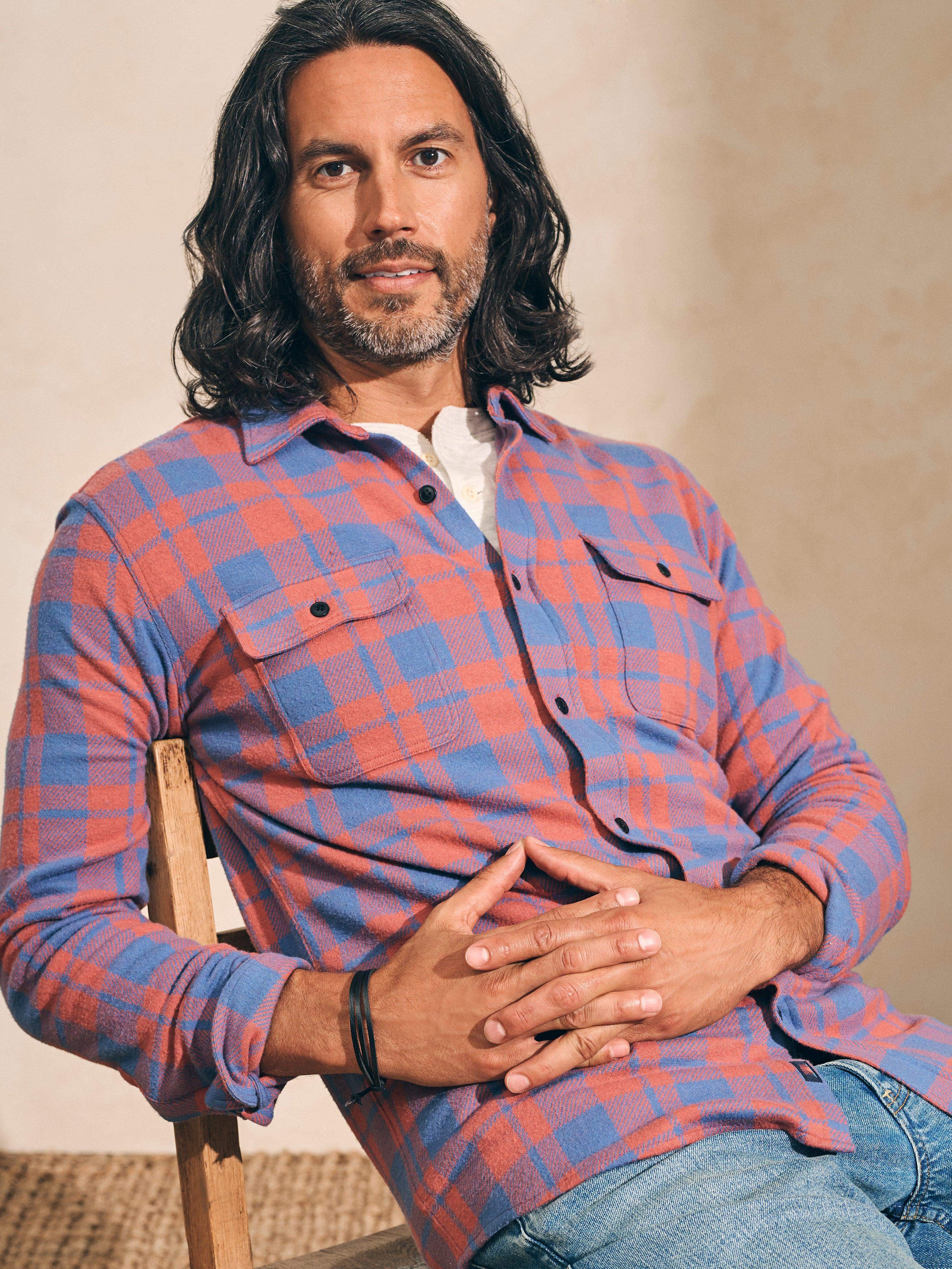 Legend™ Sweater Shirt - Rose Blue Check