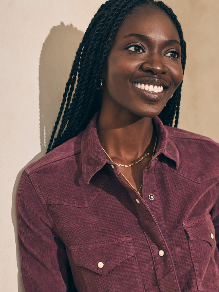 Womens burgundy sale western shirt