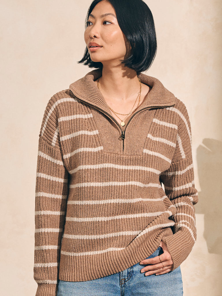Mariner Sweater - Camel Stripe