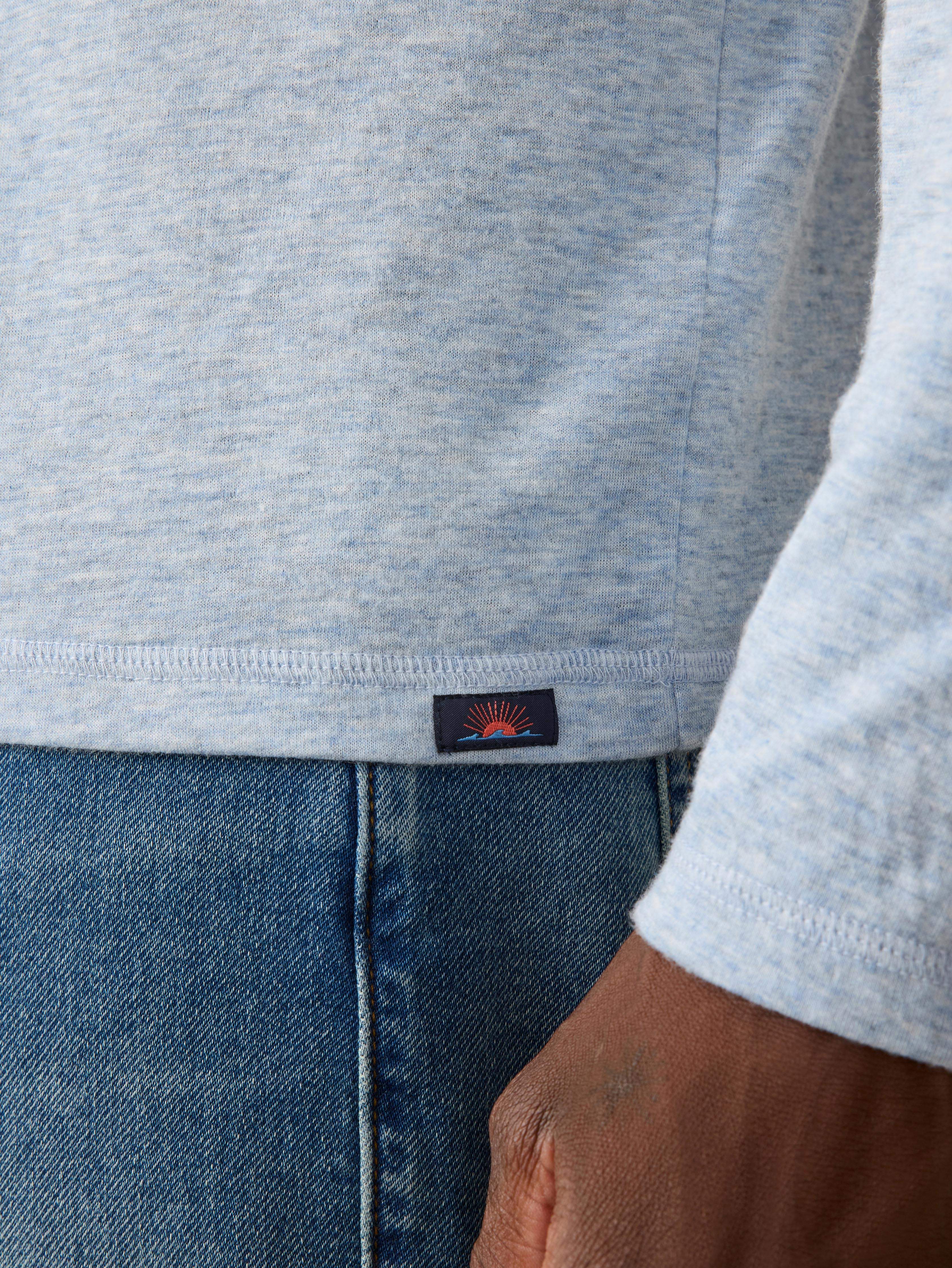 Long-Sleeve Cloud Henley (Tall) - Light Blue Heather