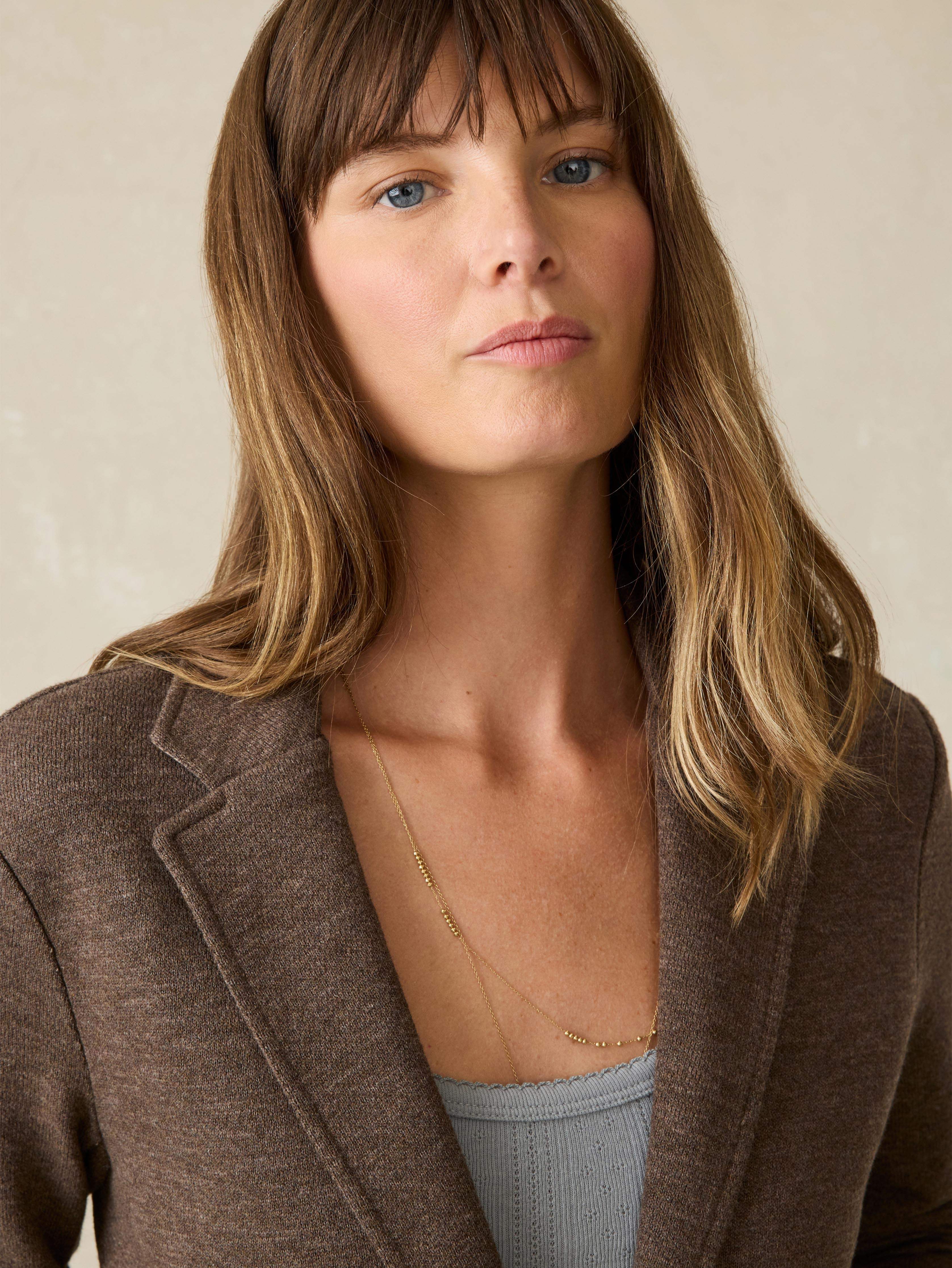 Inlet Knit Blazer - Deep Brown Heather