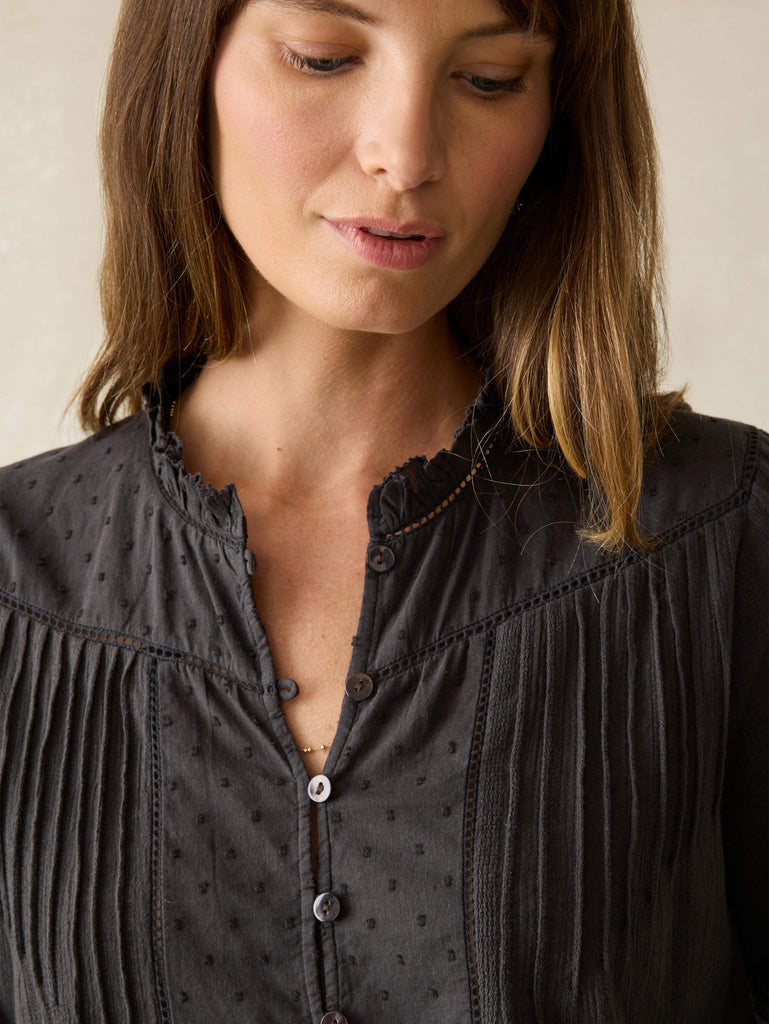 Lily Blouse - Washed Black | Faherty Brand Lily Blouse - Washed Black | Faherty Brand