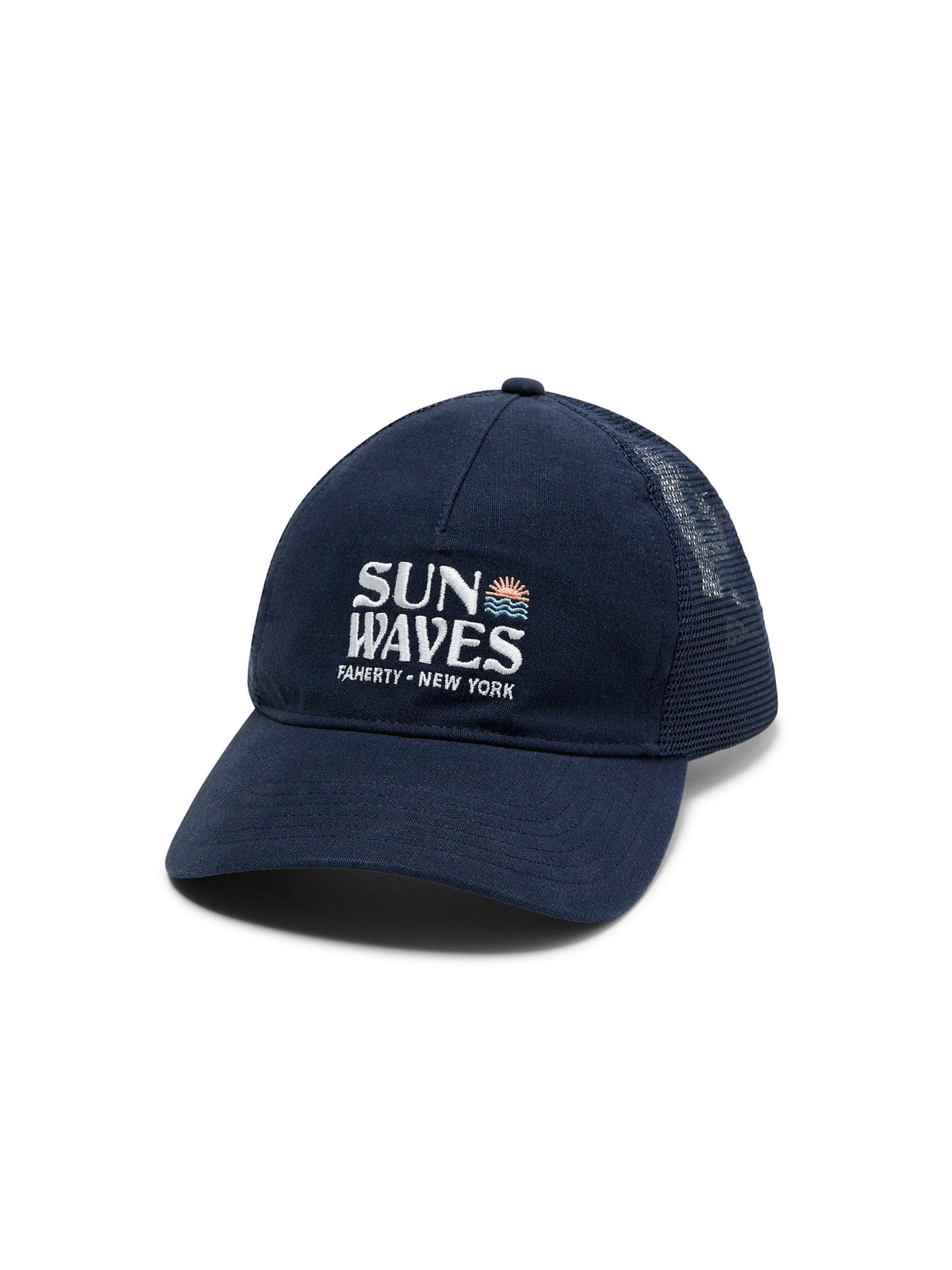 New York Retro Sun and Waves Trucker - Navy | Faherty Brand