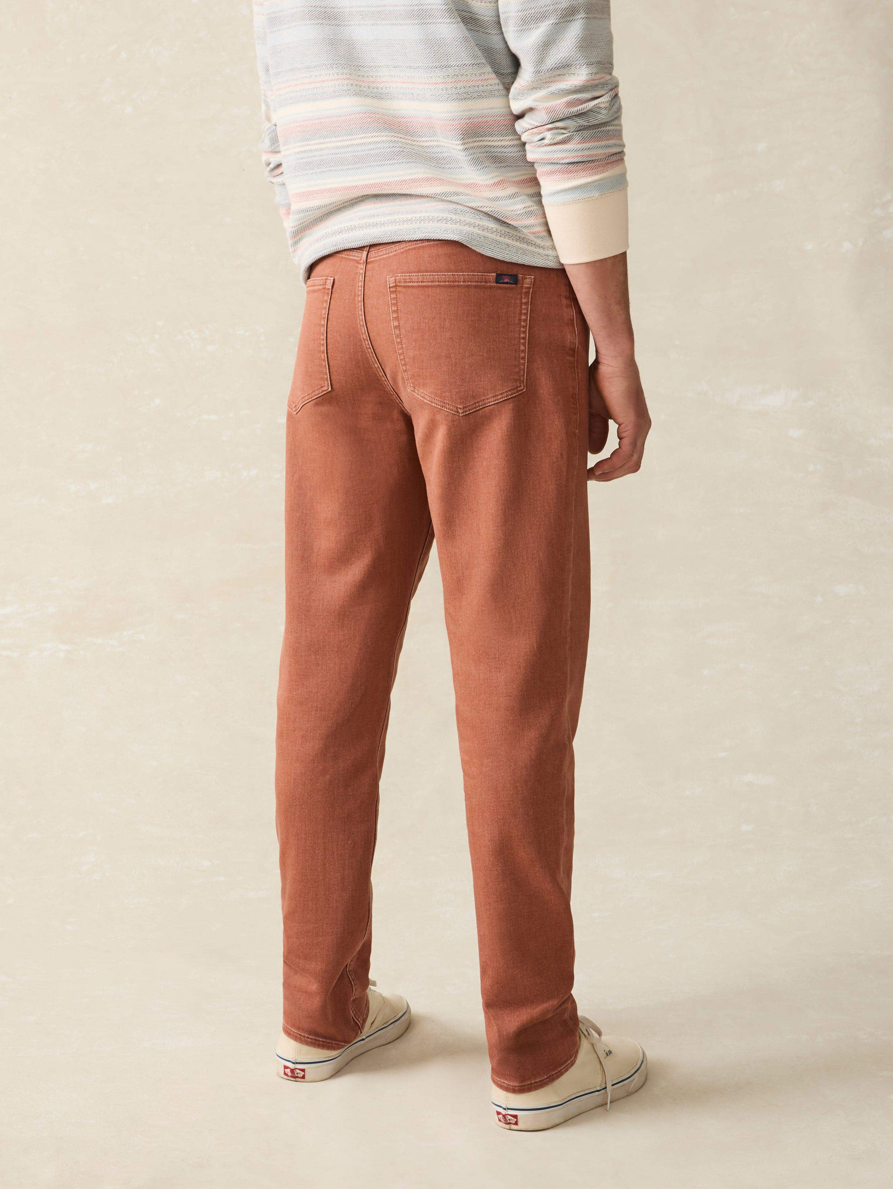 Stretch Terry 5-Pocket Athletic Fit Pant - Russet