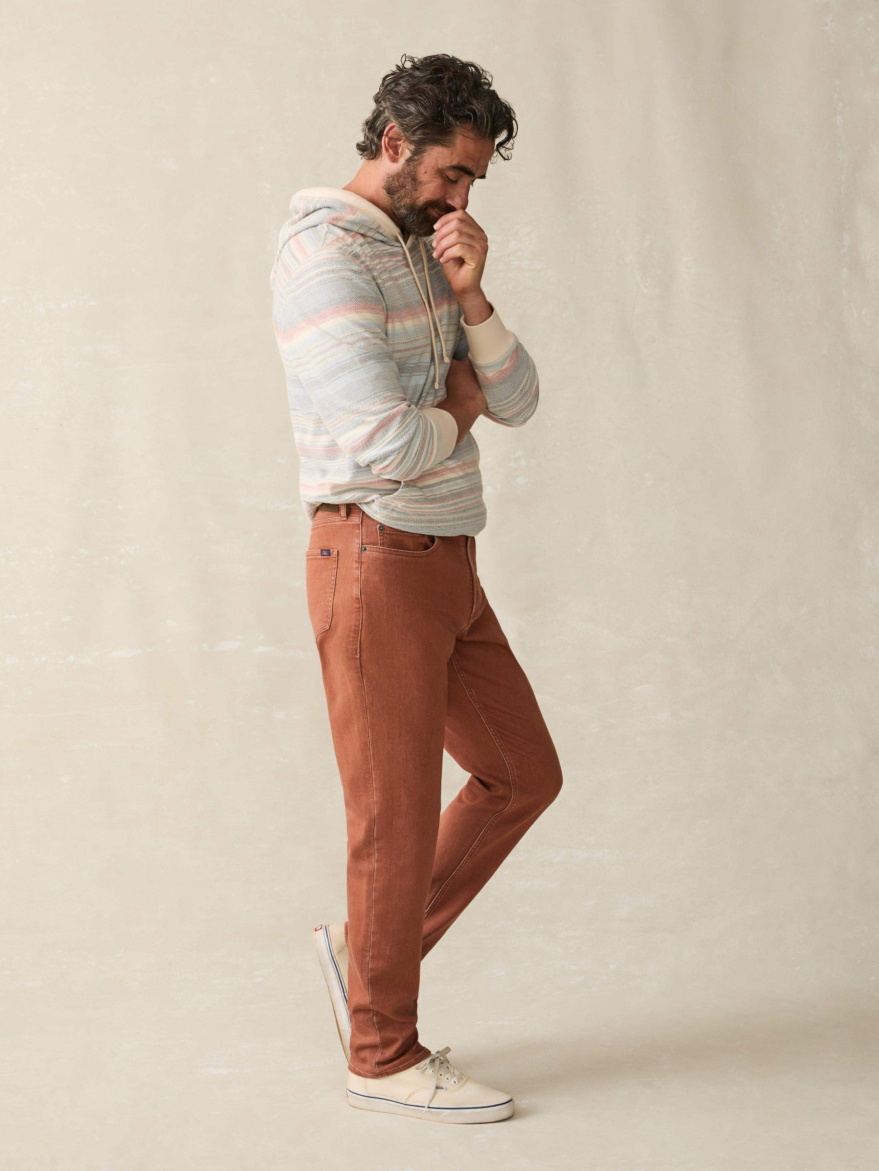 Stretch Terry 5-Pocket Athletic Fit Pant - Russet