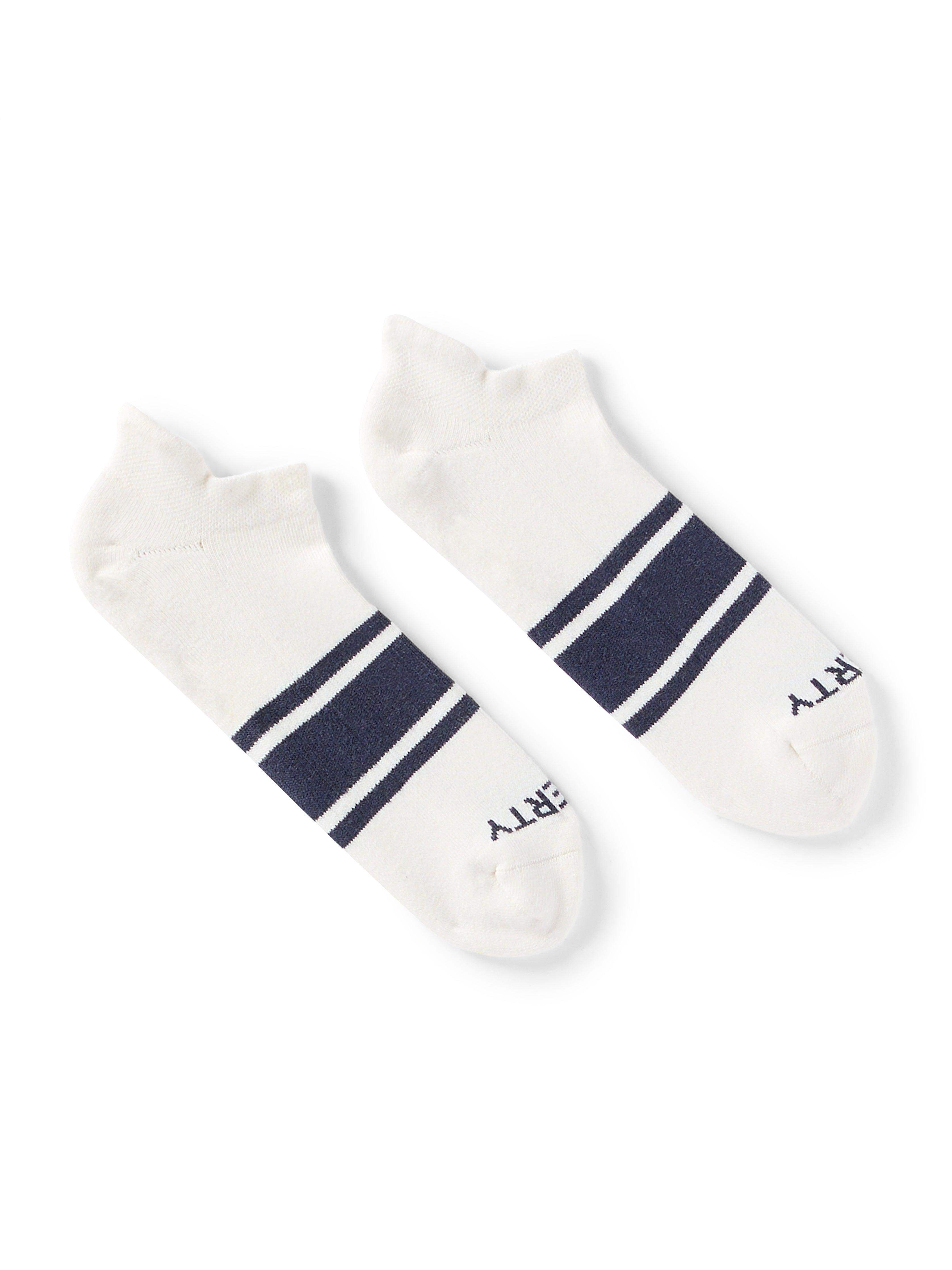 Surf Stripe Ankle Sock - White