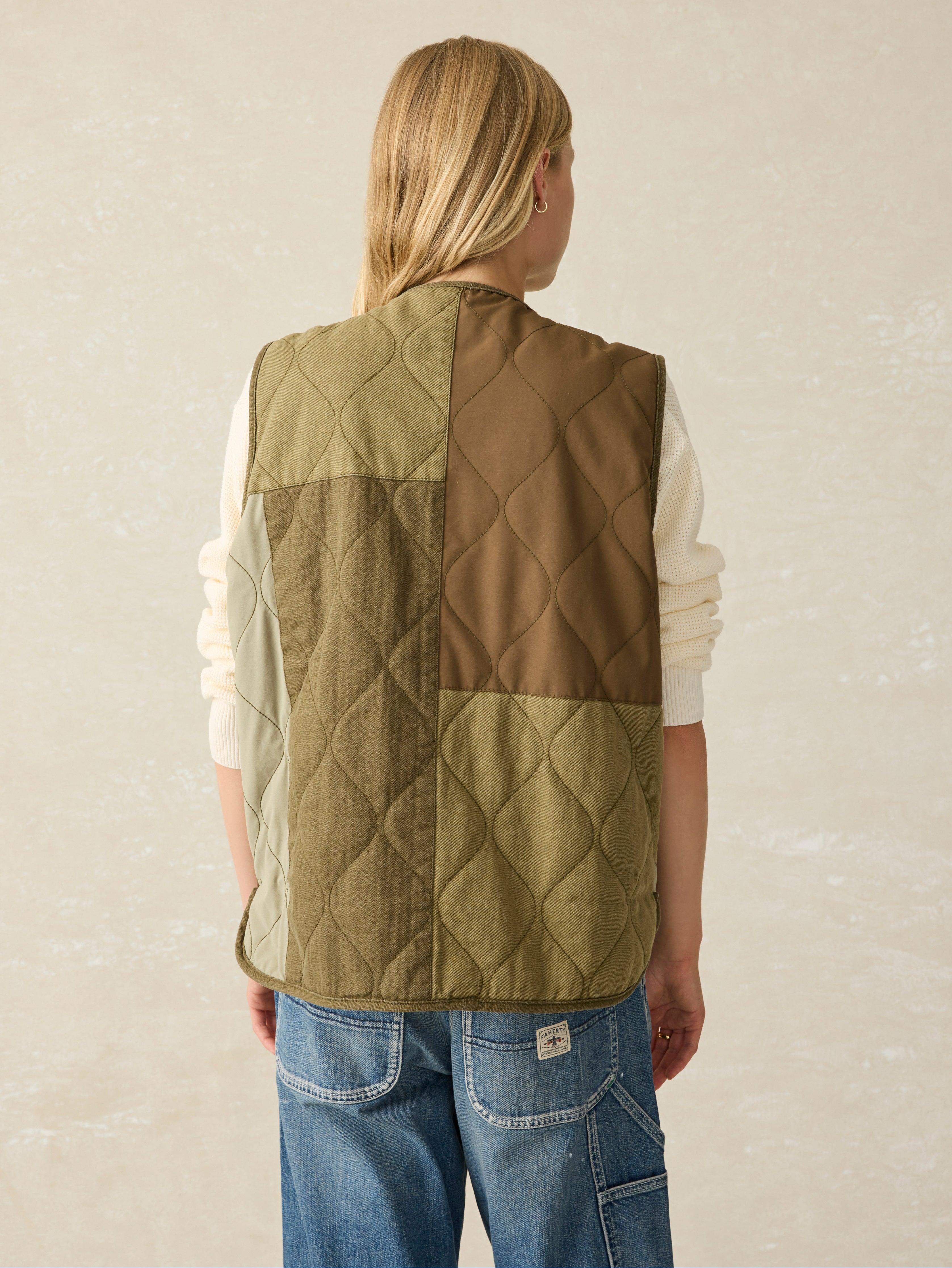 Oak Patchwork Vest - Sage Green Forest