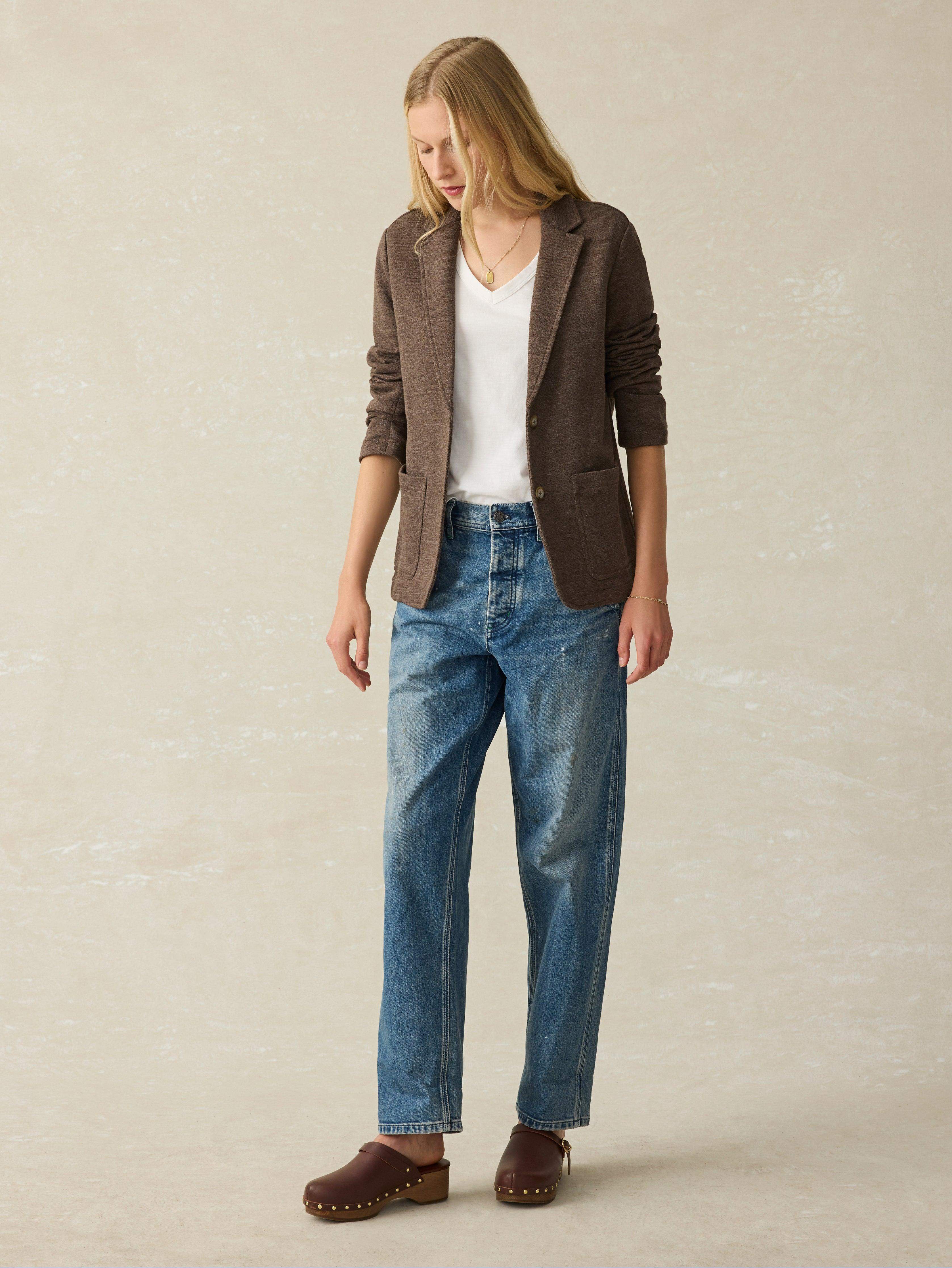 Inlet Knit Blazer - Deep Brown Heather