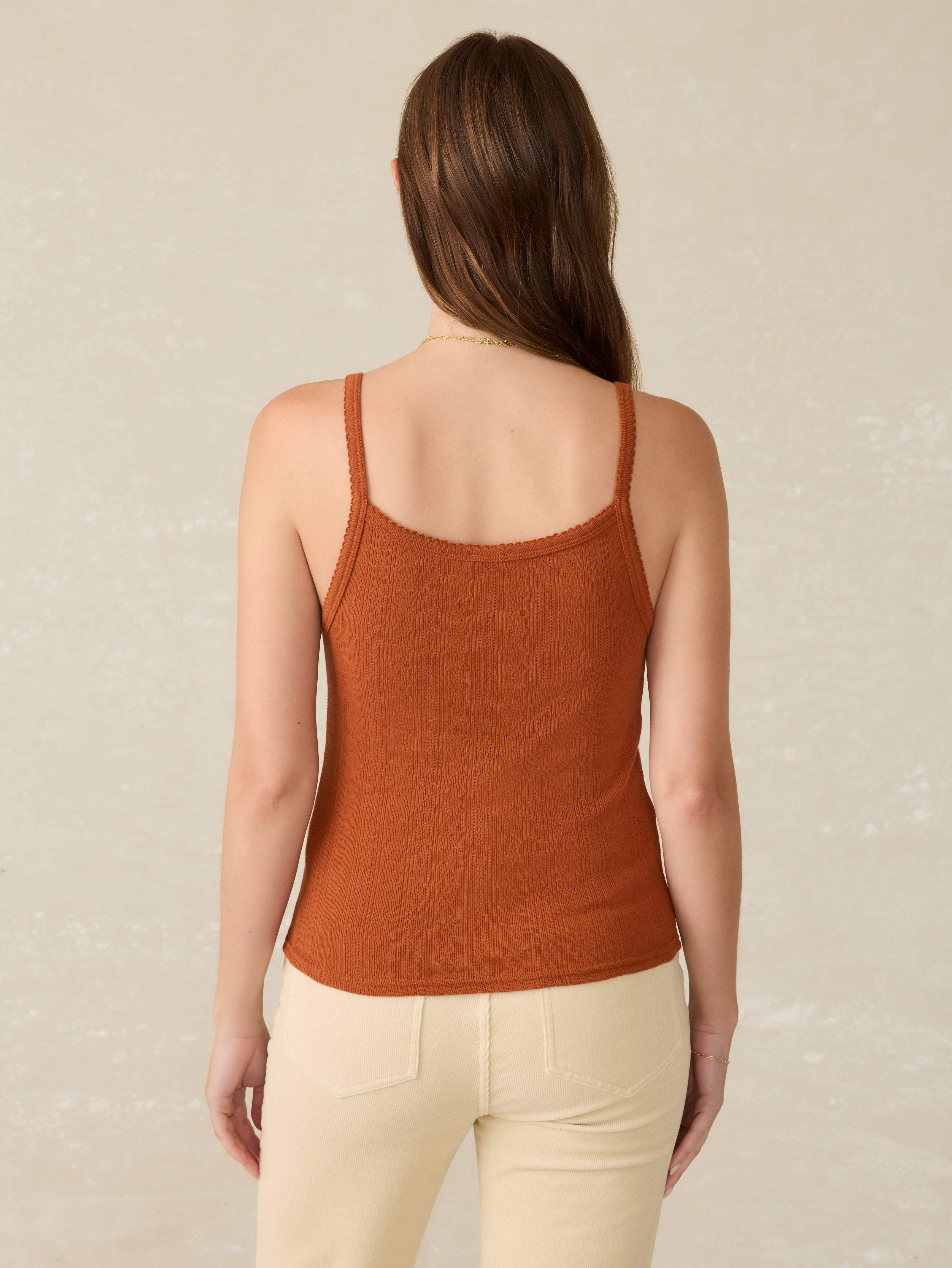 Pacific Pointelle Tank - Gingerbread