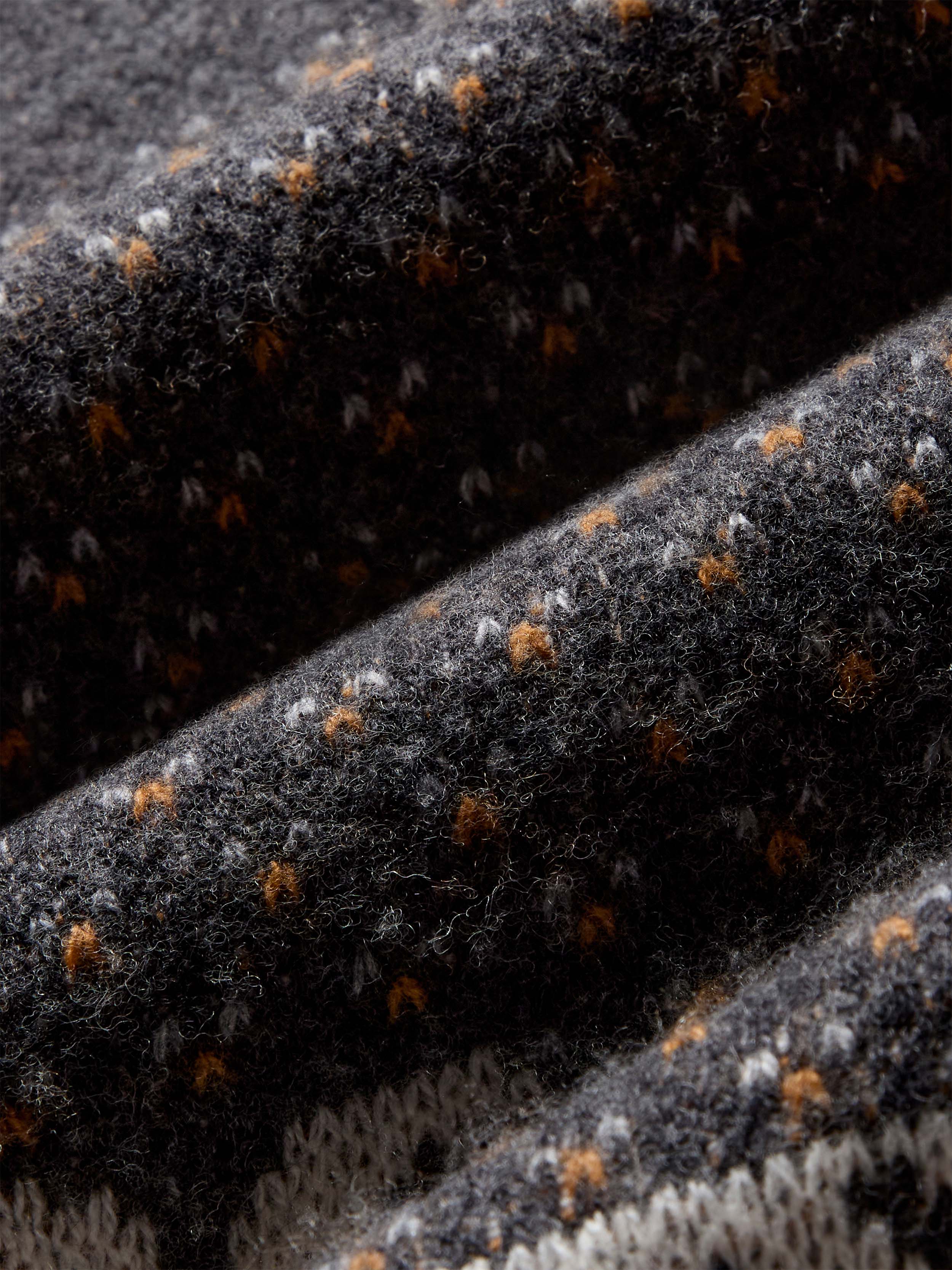 Nordic Fairisle Blanket - Charcoal Winter Beach