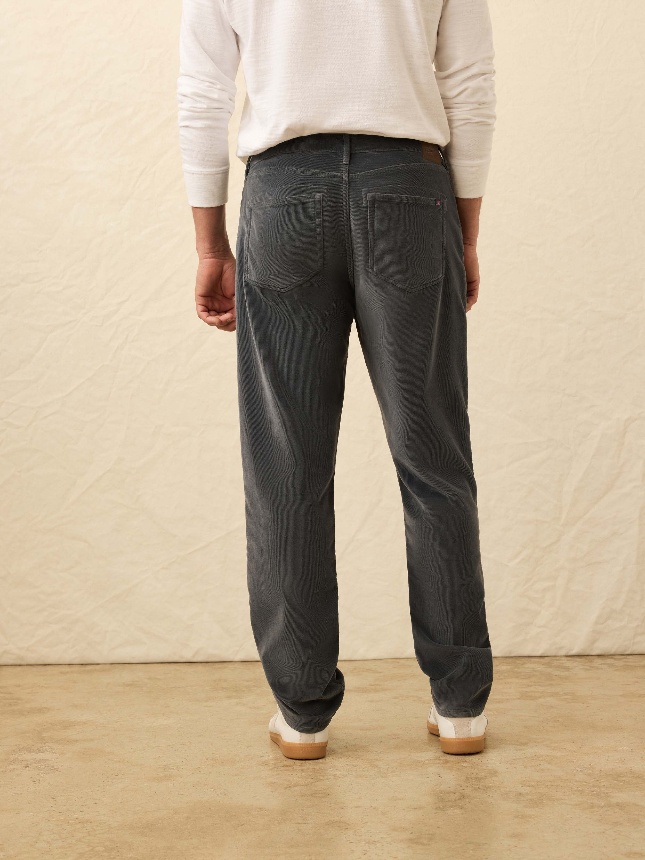 Stretch Terry Corduroy 5 Pocket - Steel River