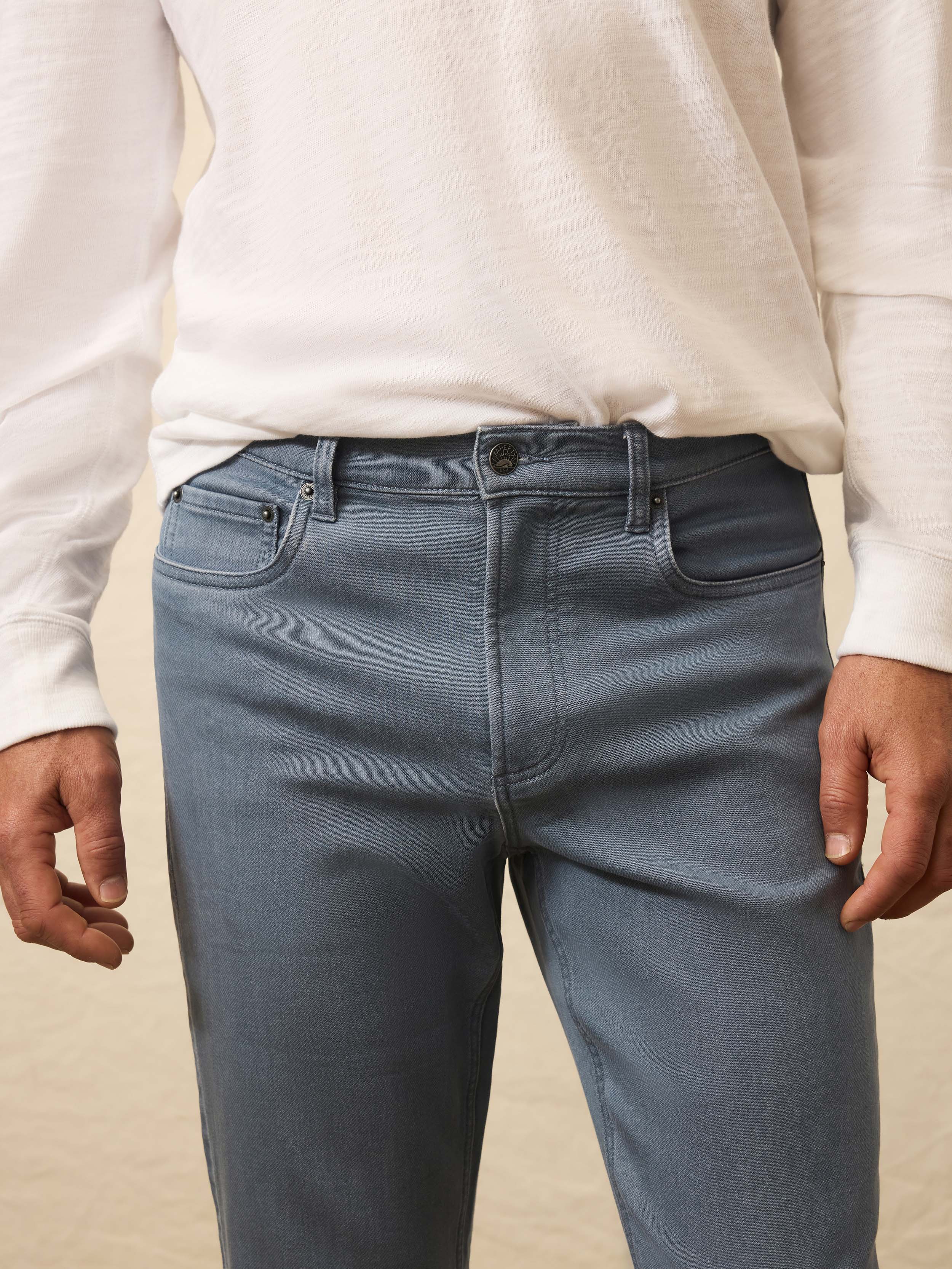Stretch Terry 5-Pocket Pant - Rocky Blue