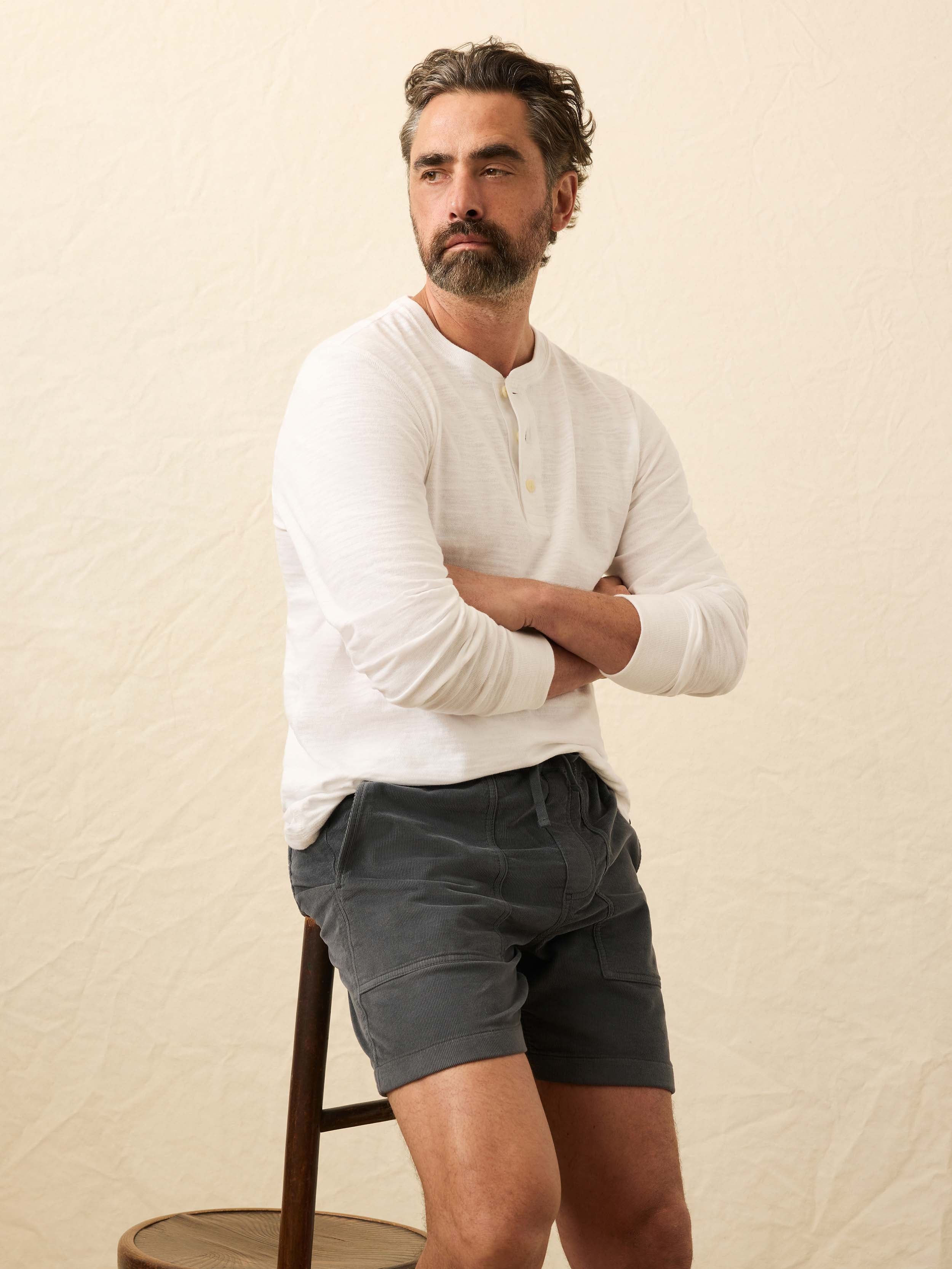 Corduroy Drawstring Utility Short - Steel River