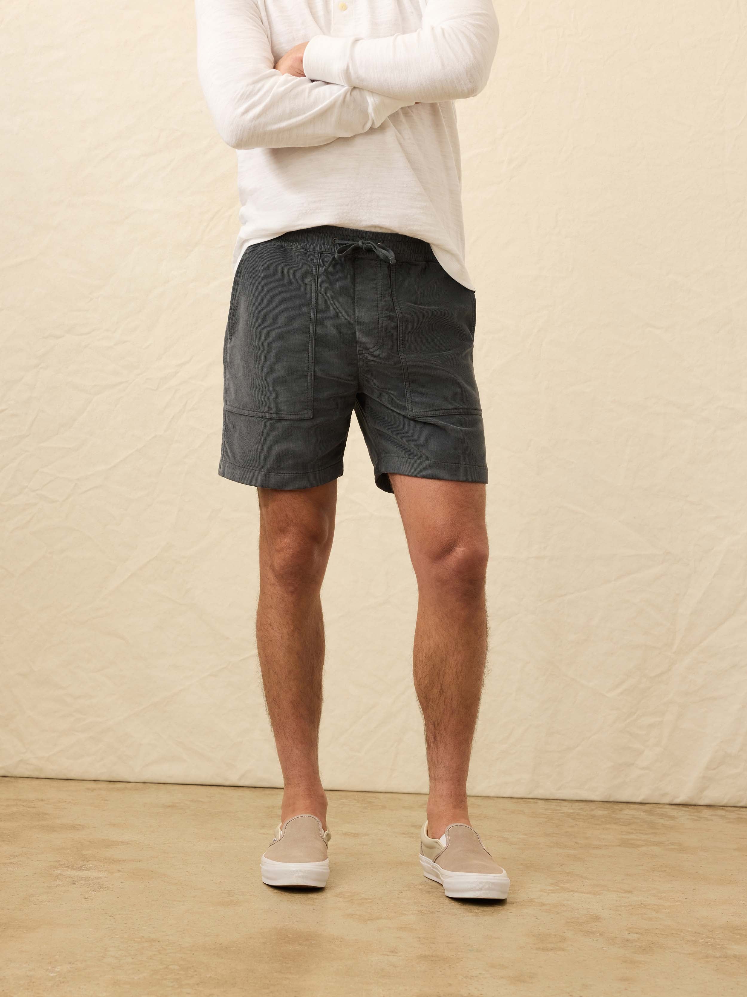 Corduroy Drawstring Utility Short - Steel River