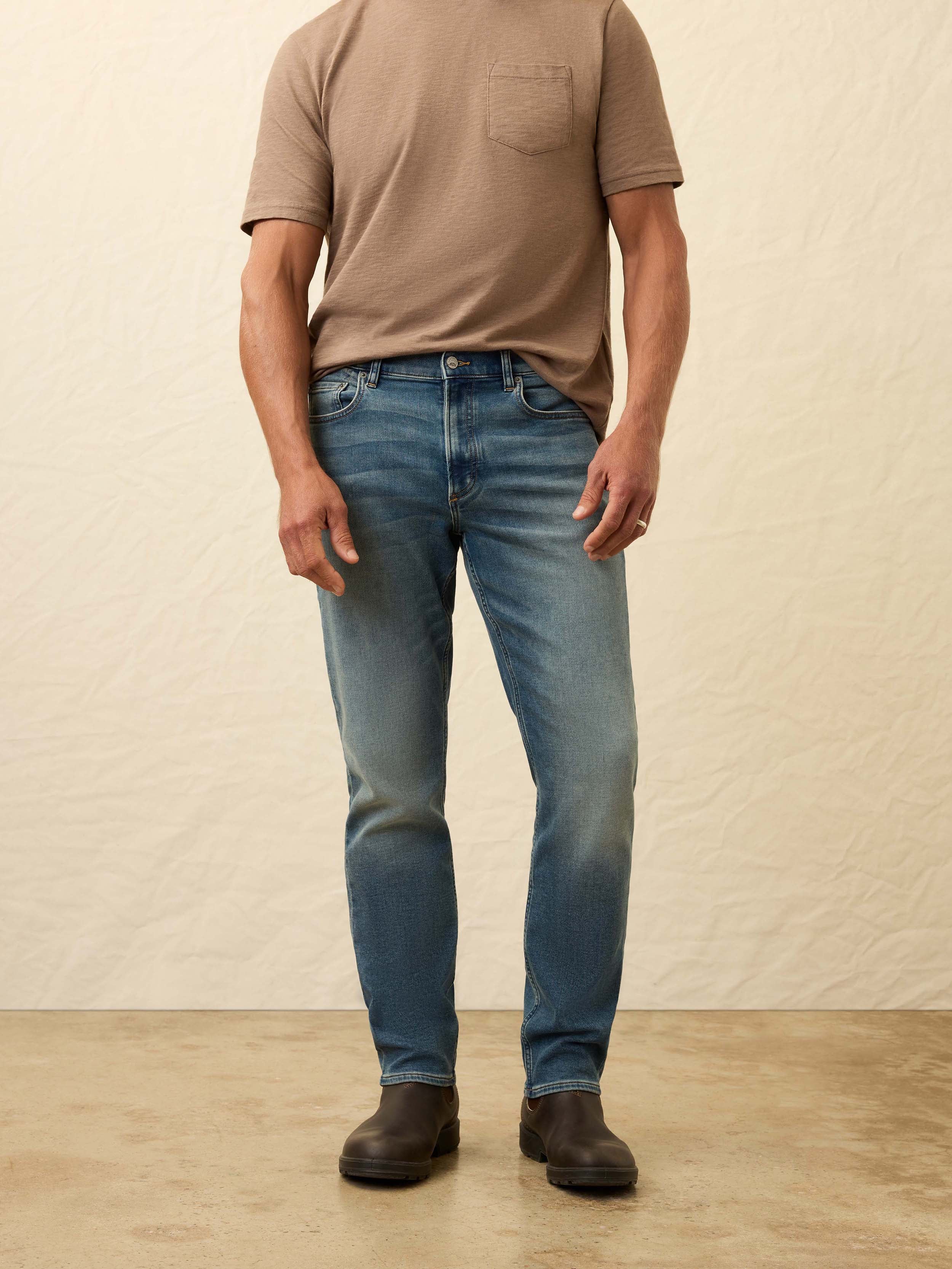 Stretch Terry Indigo 5-Pocket - Indigo Ocean Wash