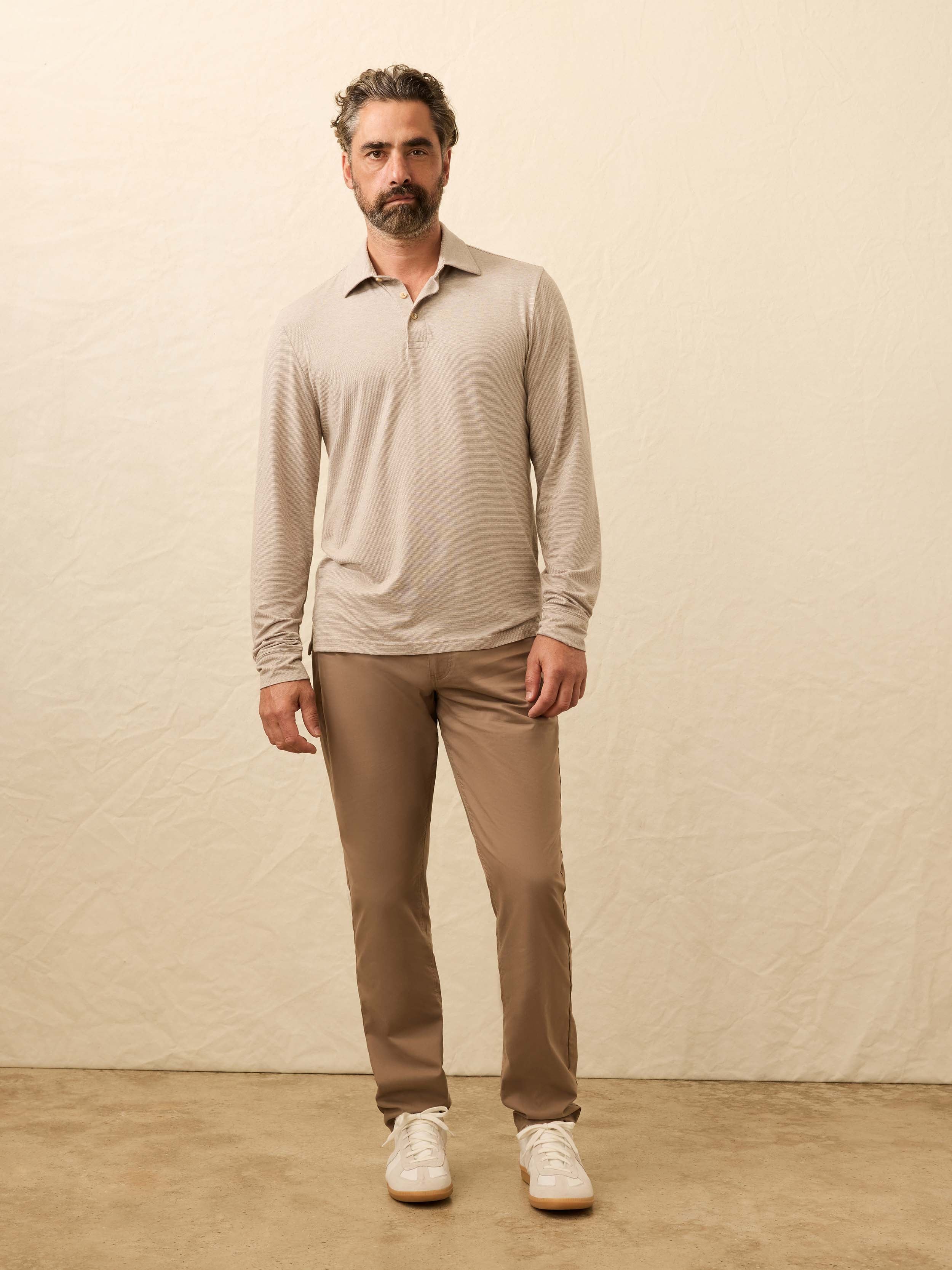 Long-SLeeve Movement™ Polo - Mountain Bark Feeder