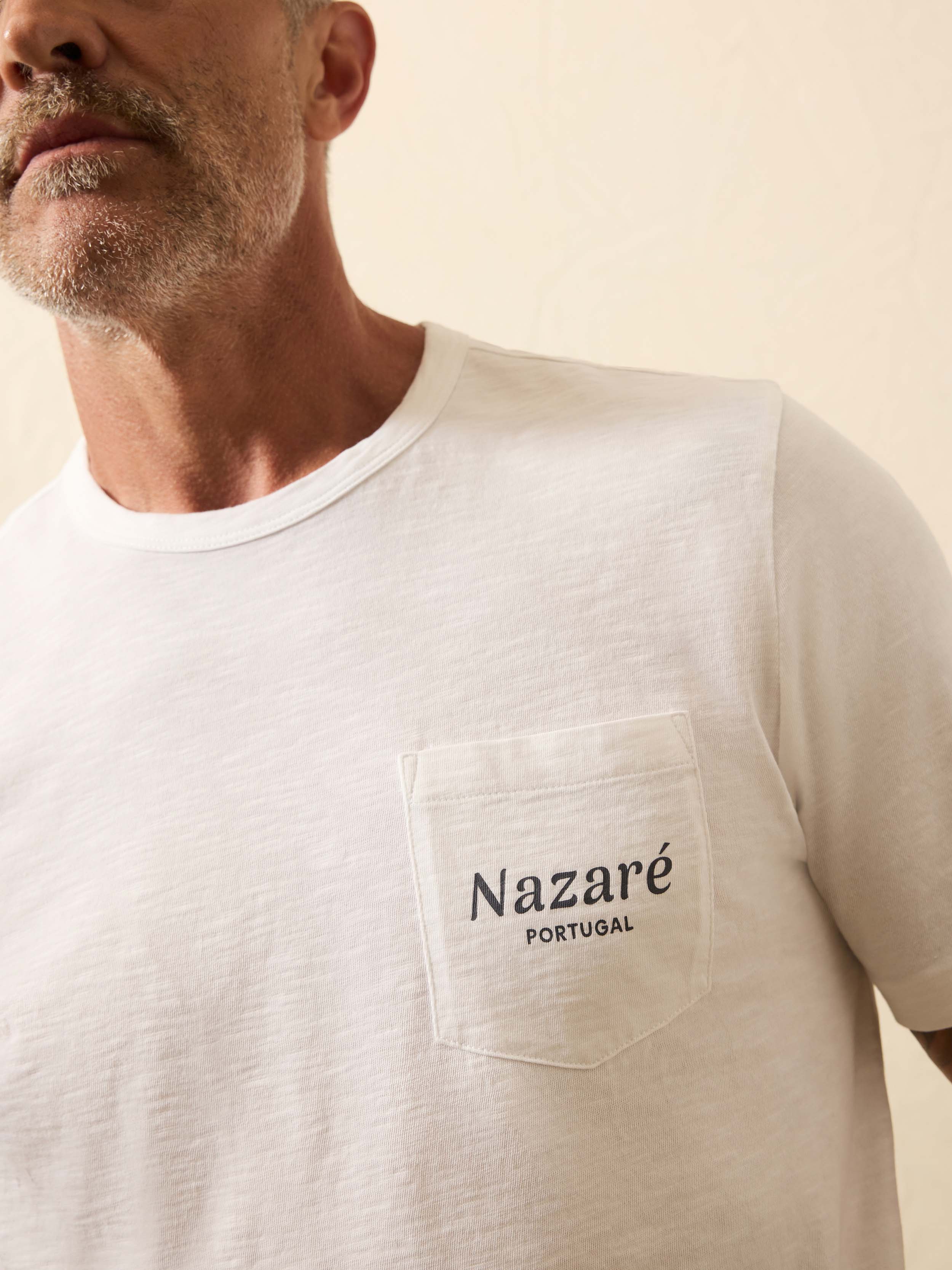 Nazare Sunwashed Pocket Tee - White