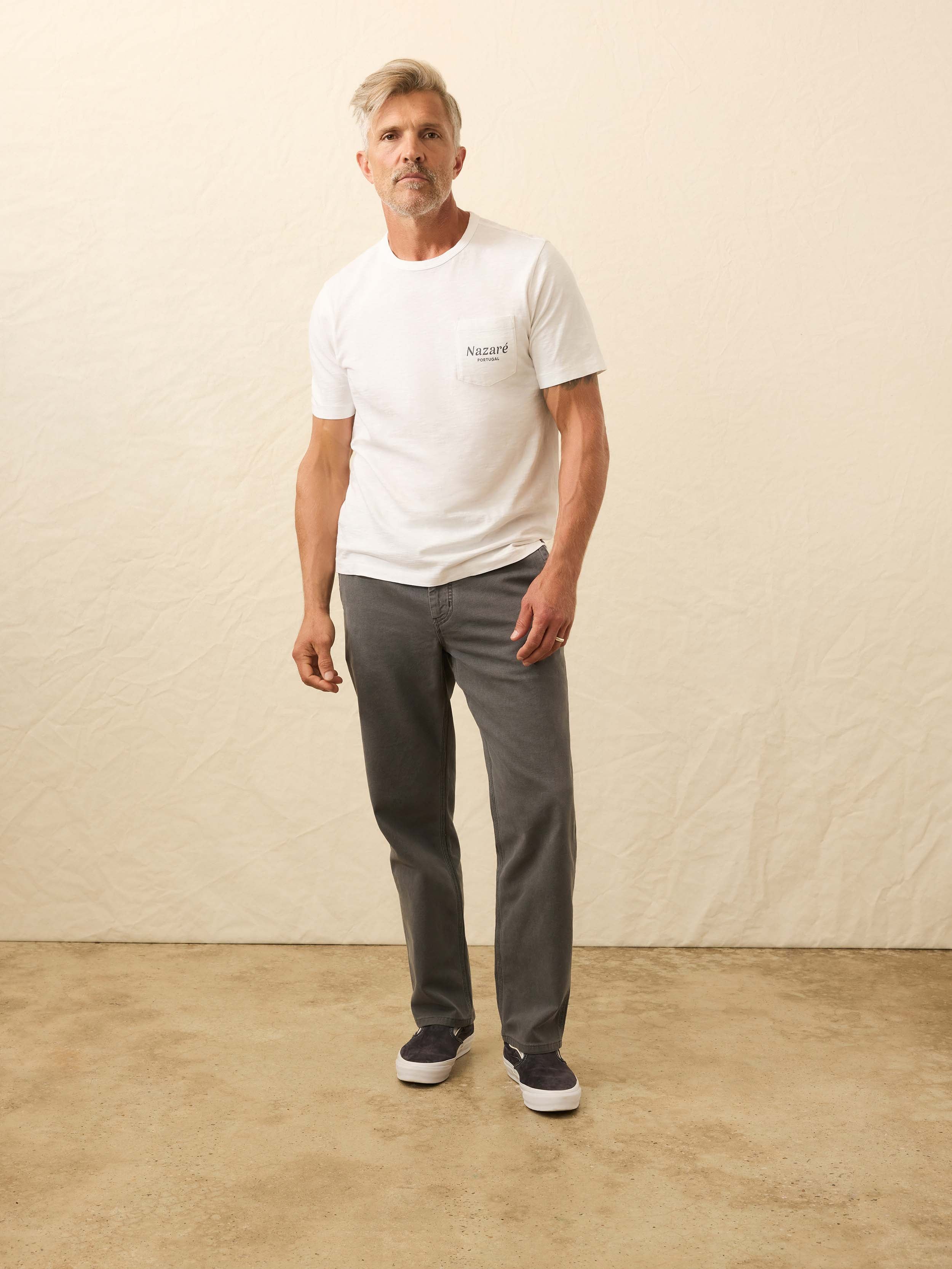 Nazare Sunwashed Pocket Tee - White
