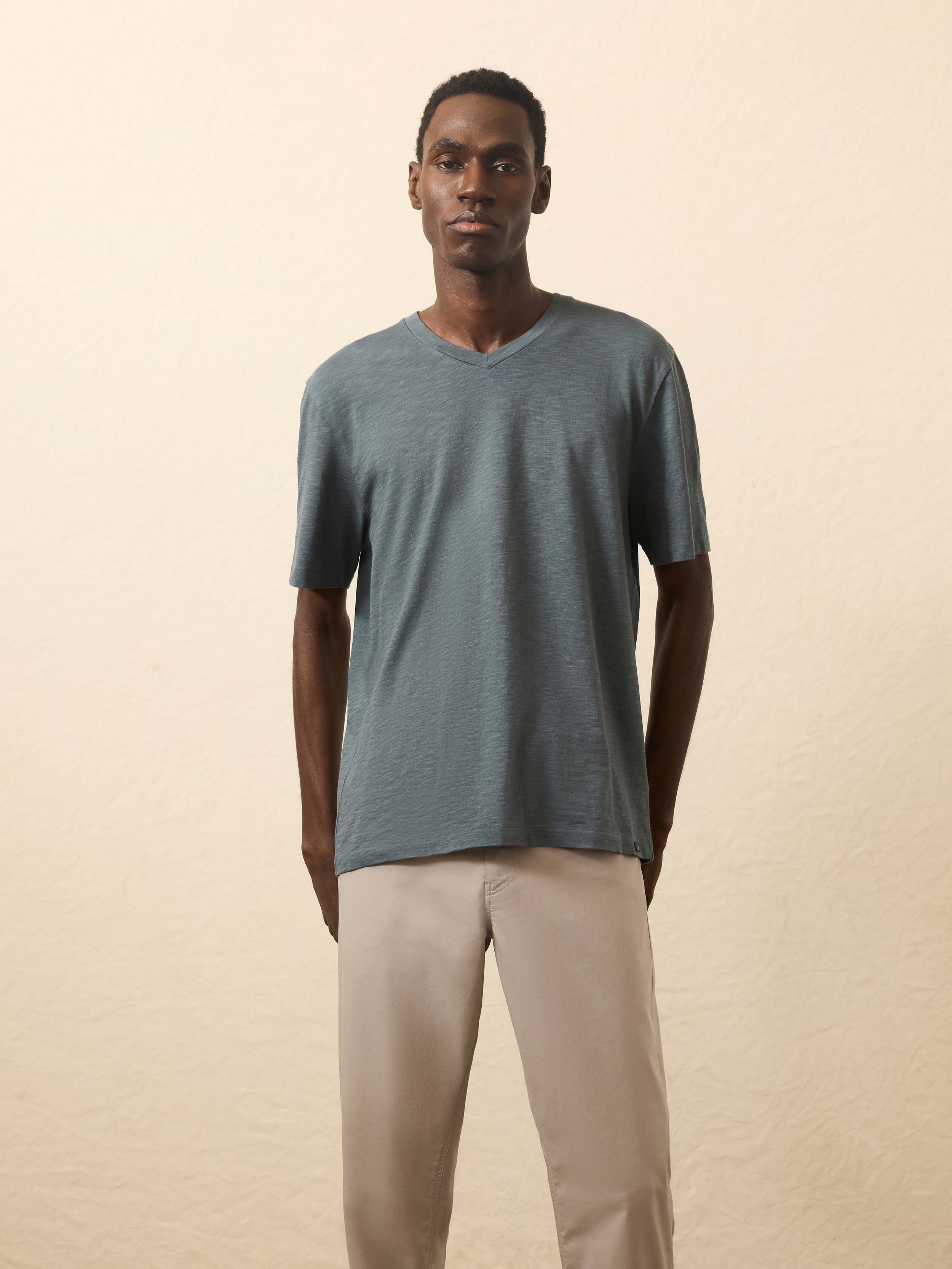 Sunwashed V-Neck Tee - Rough Waters