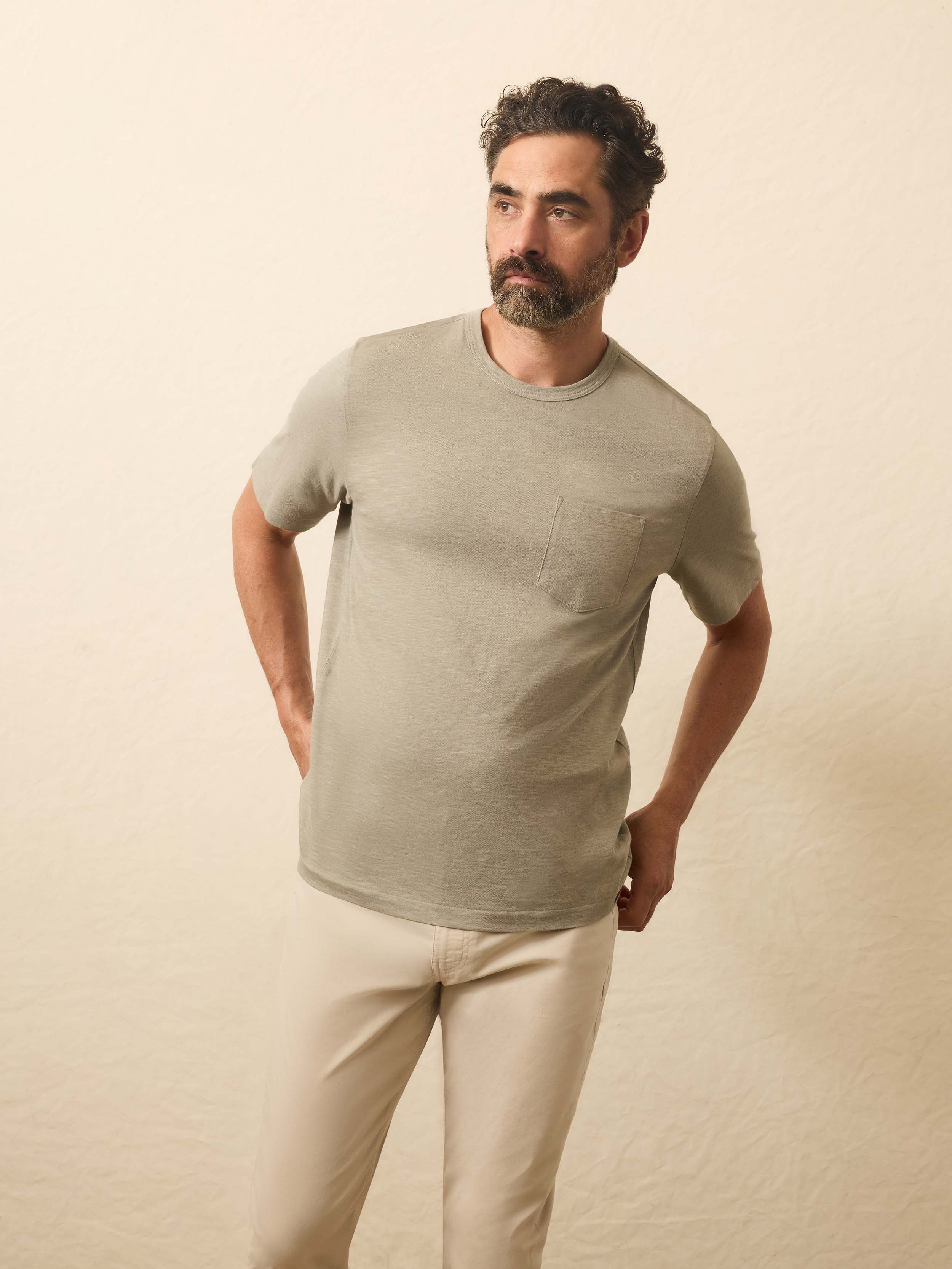 Sunwashed Regenerative Pocket Tee - Coastal Sage