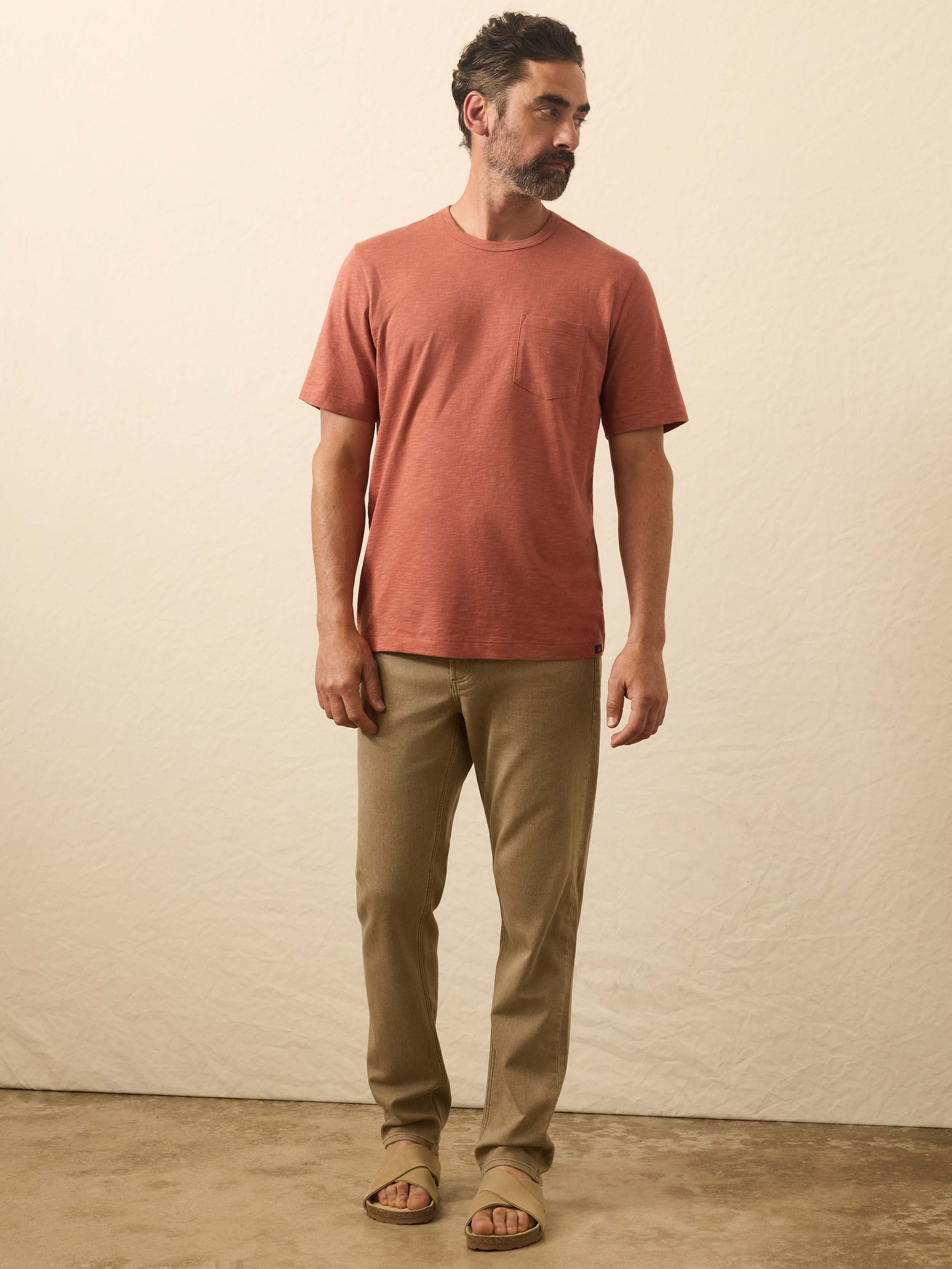 Sunwashed Regenerative Pocket Tee - Dusty Sienna