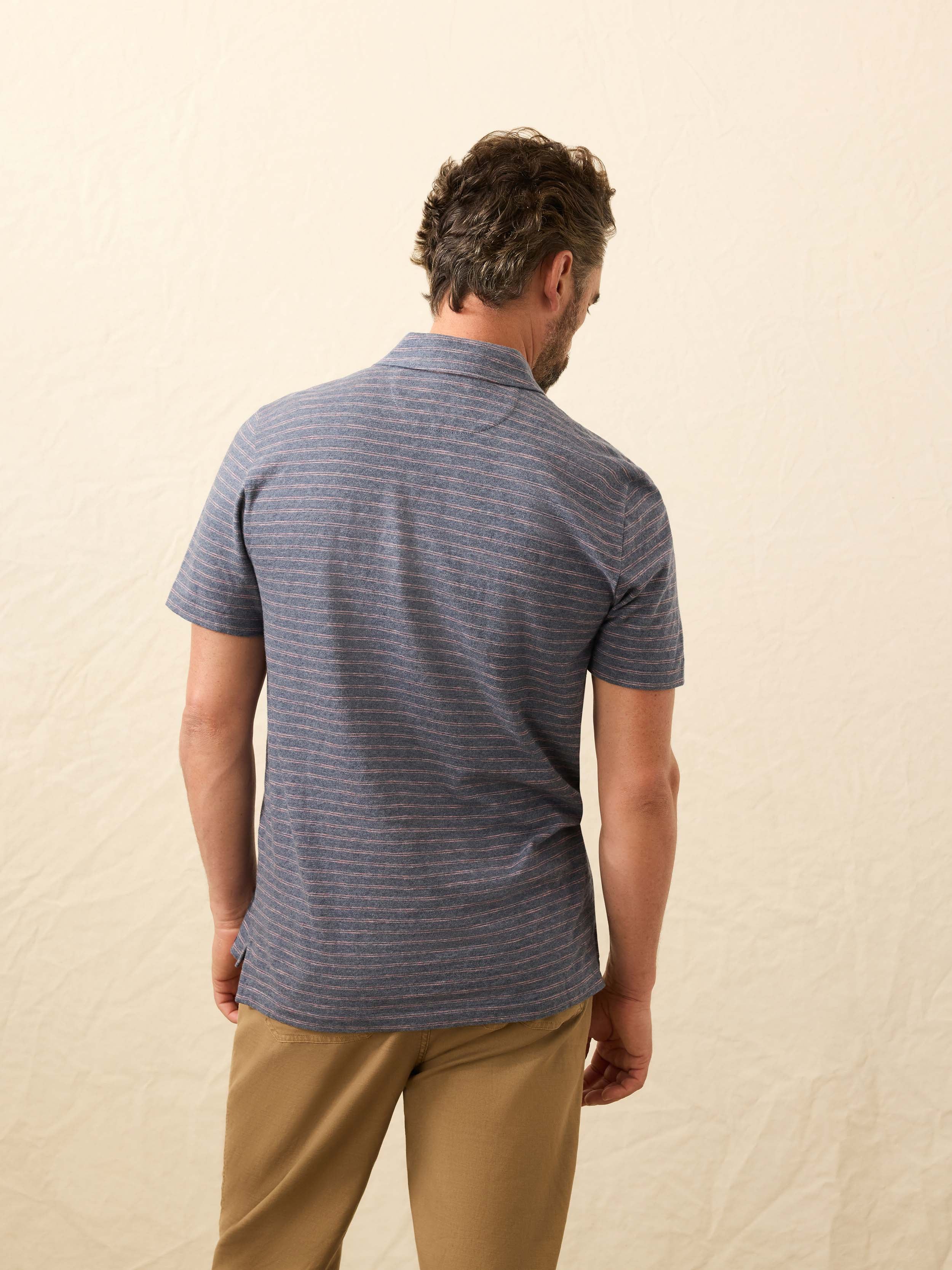 Sunwashed T-Shirt Polo - Searock Fire Stripe