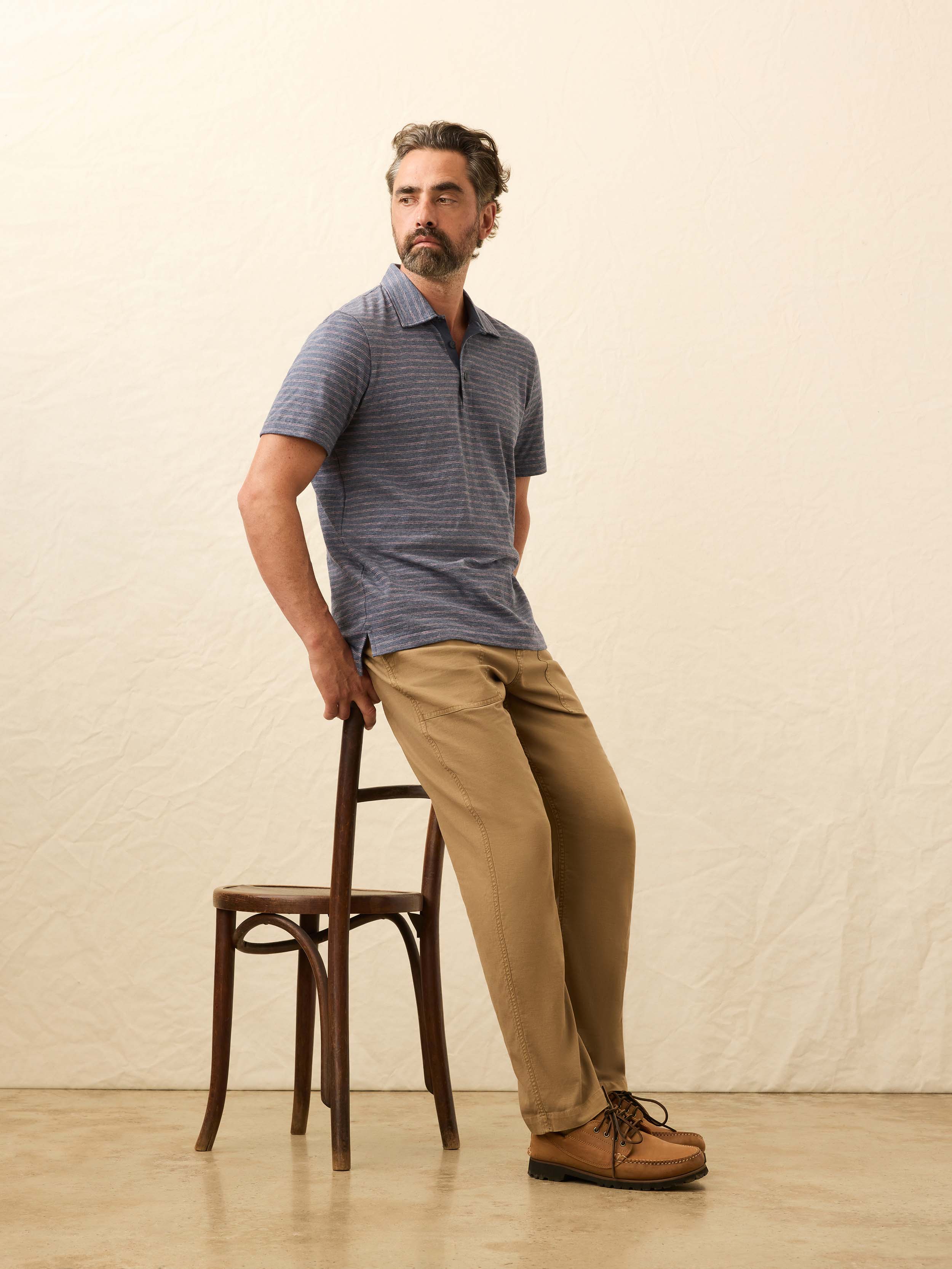 Sunwashed T-Shirt Polo - Searock Fire Stripe