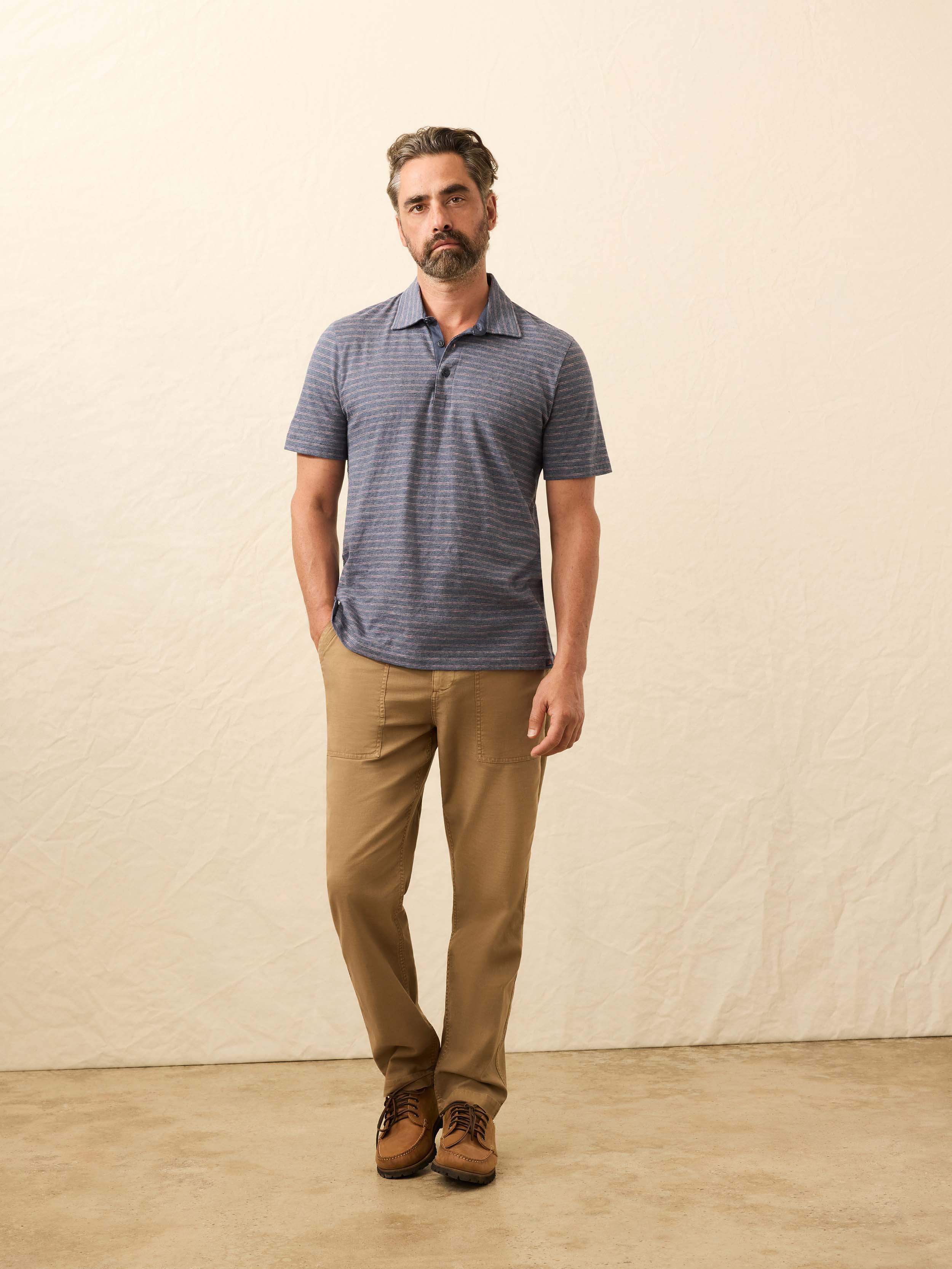 Sunwashed T-Shirt Polo - Searock Fire Stripe