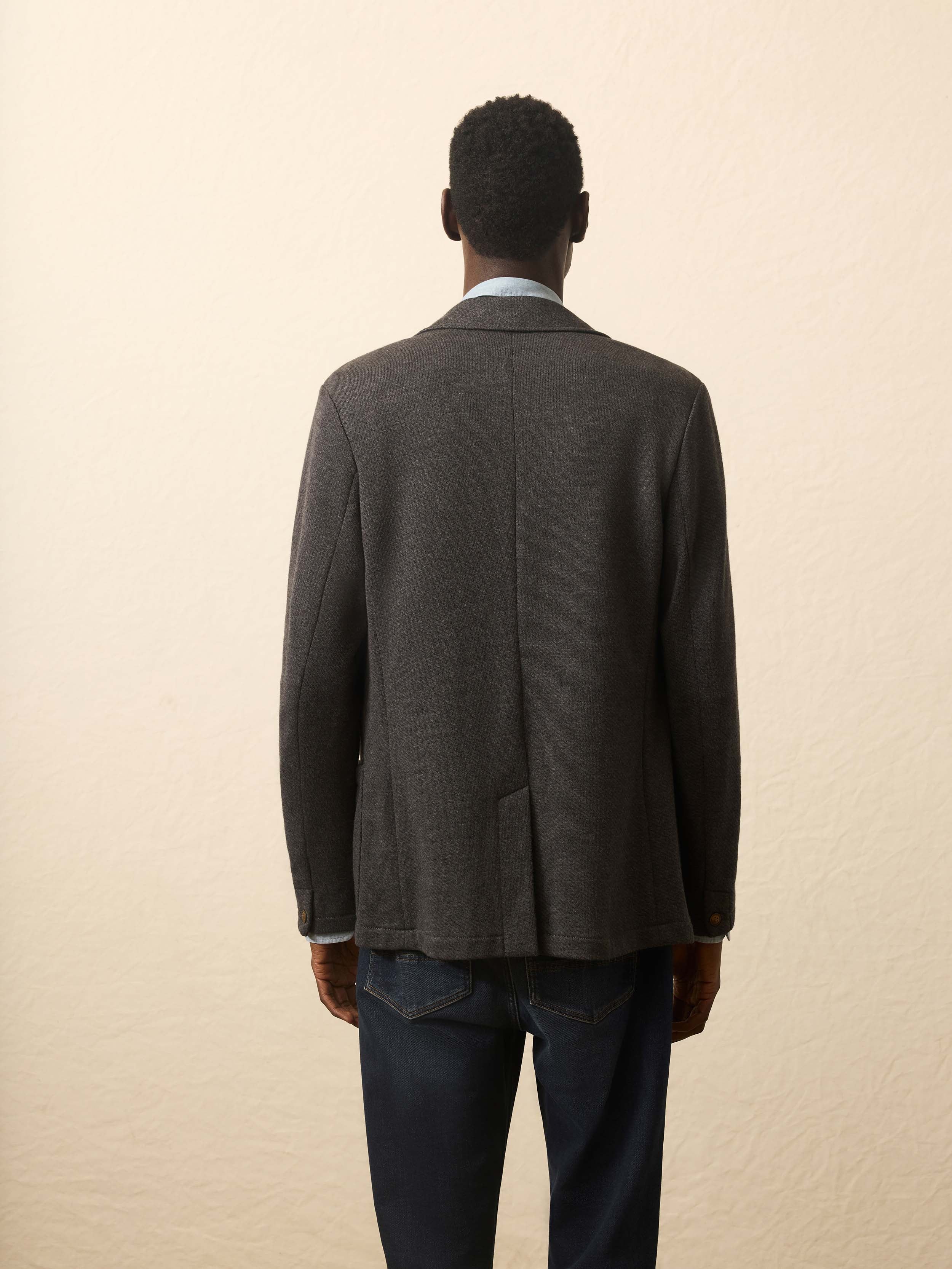 Inlet Knit Blazer - Black Sky Melange