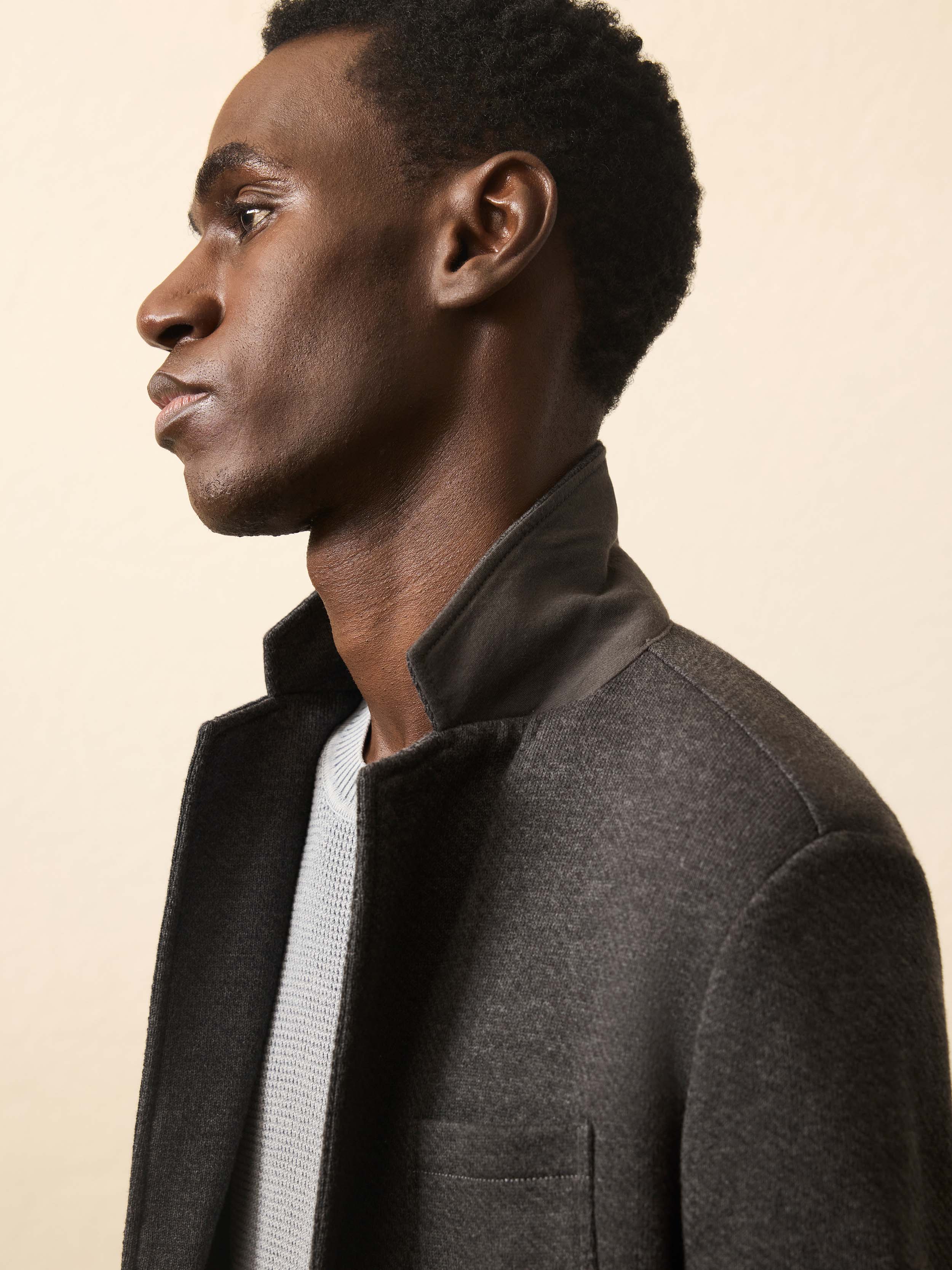Inlet Knit Blazer - Black Sky Melange