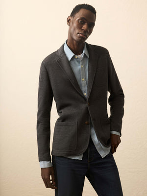 Inlet Knit Blazer - Black Sky Melange