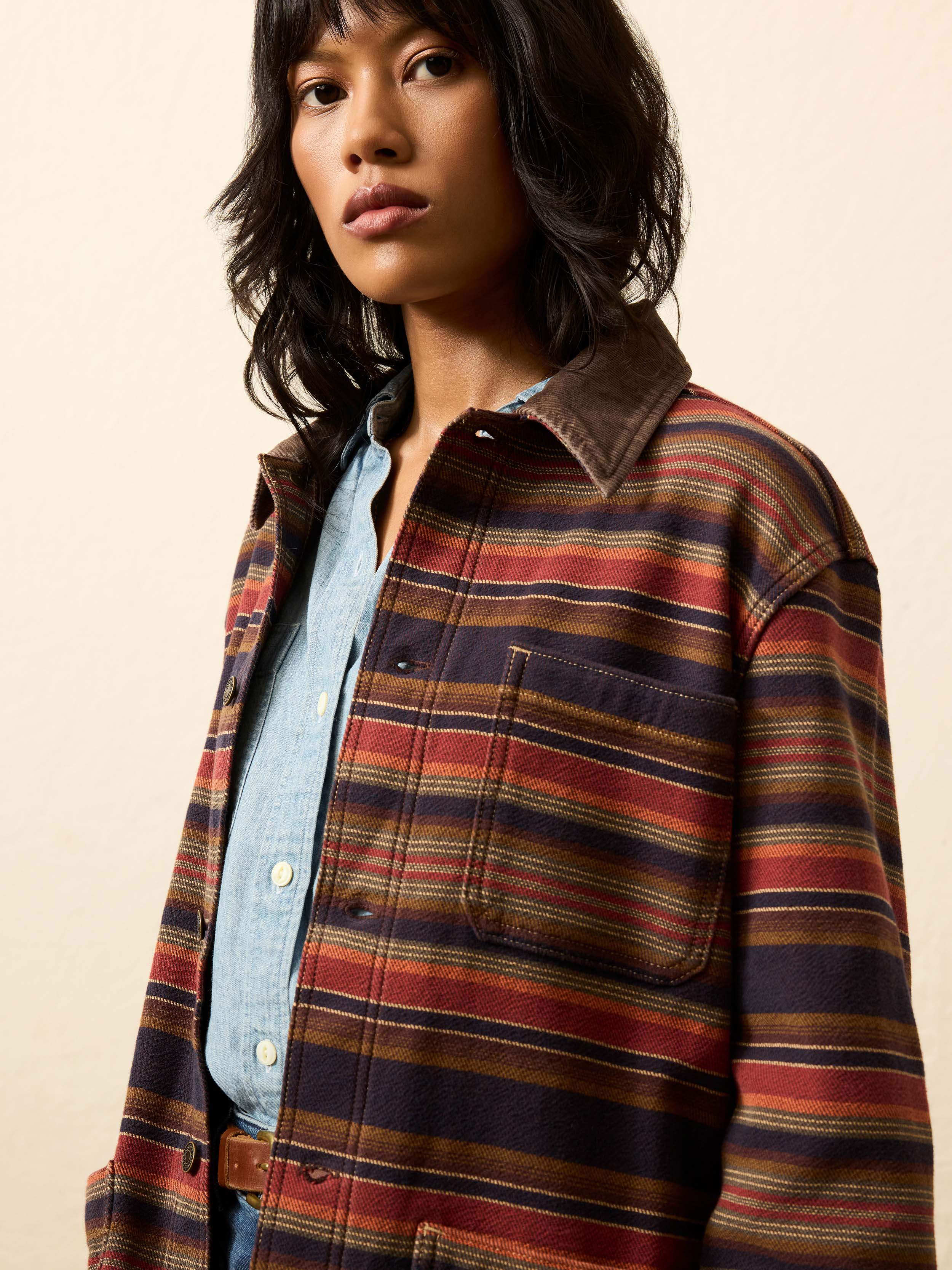 High Ridge Twill Studio Jacket - Night Time Fire Stripe